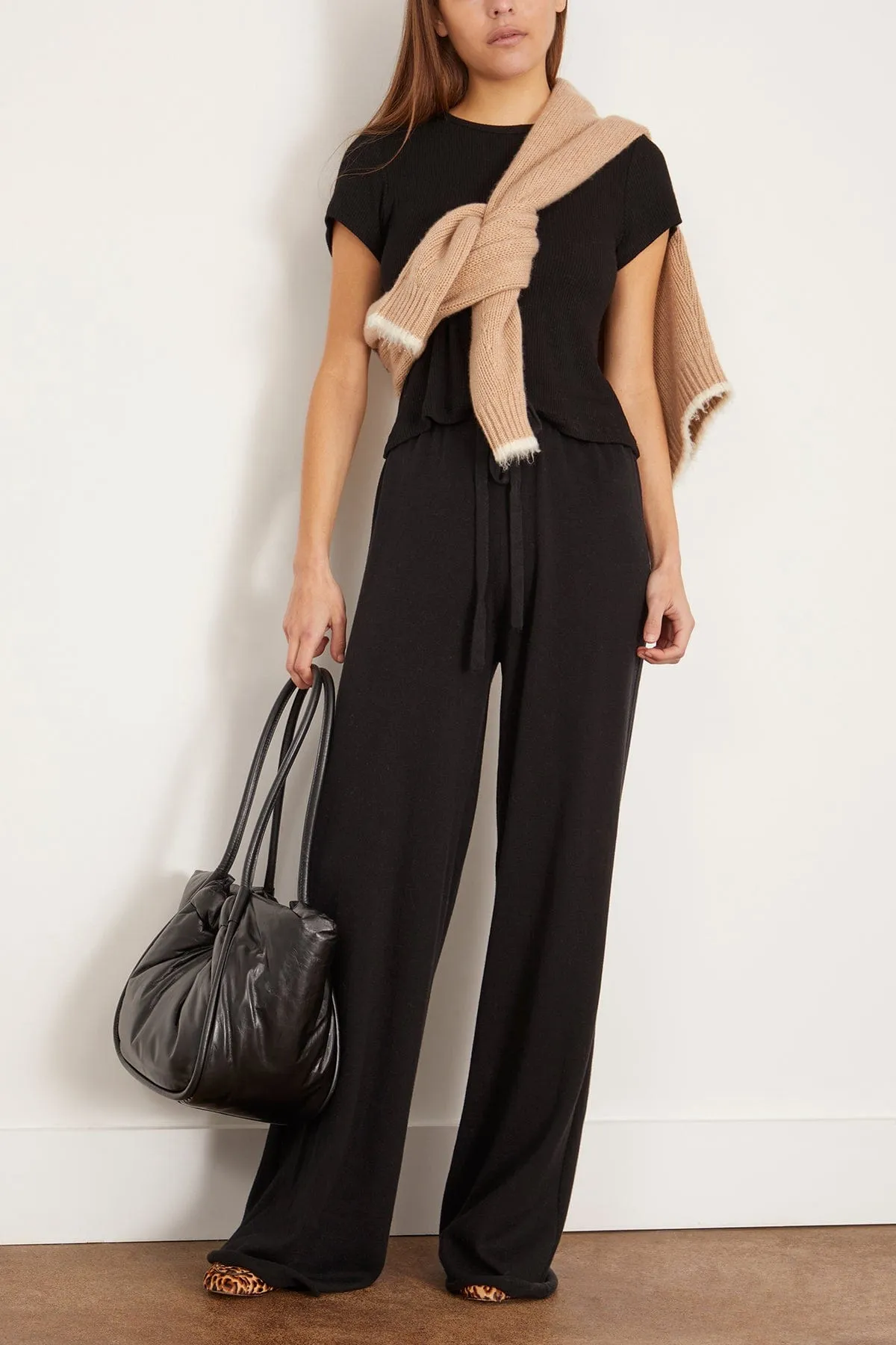 Adler Relaxed Pull on Straight Leg Pant in Black