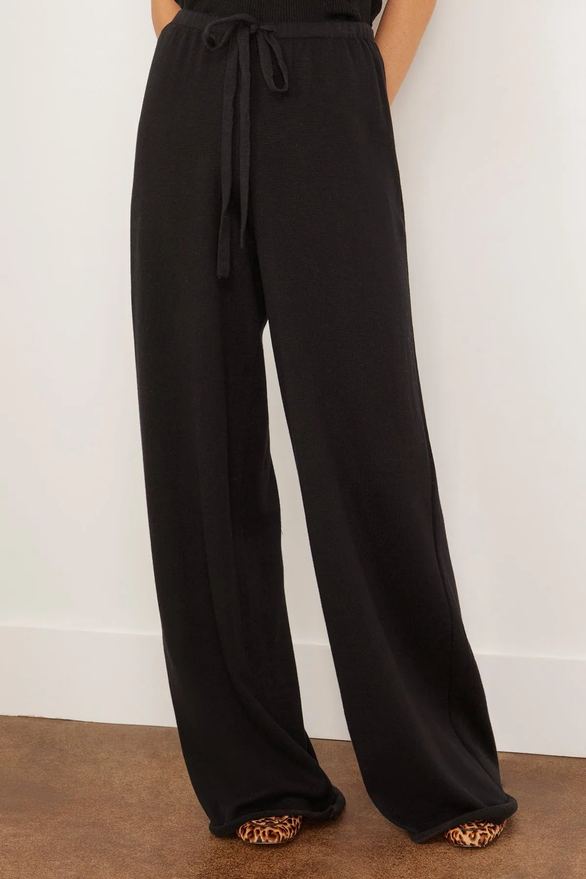 Adler Relaxed Pull on Straight Leg Pant in Black