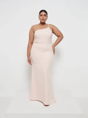 Amelia Crepe Maxi Bridesmaid Dress Curve - Blush