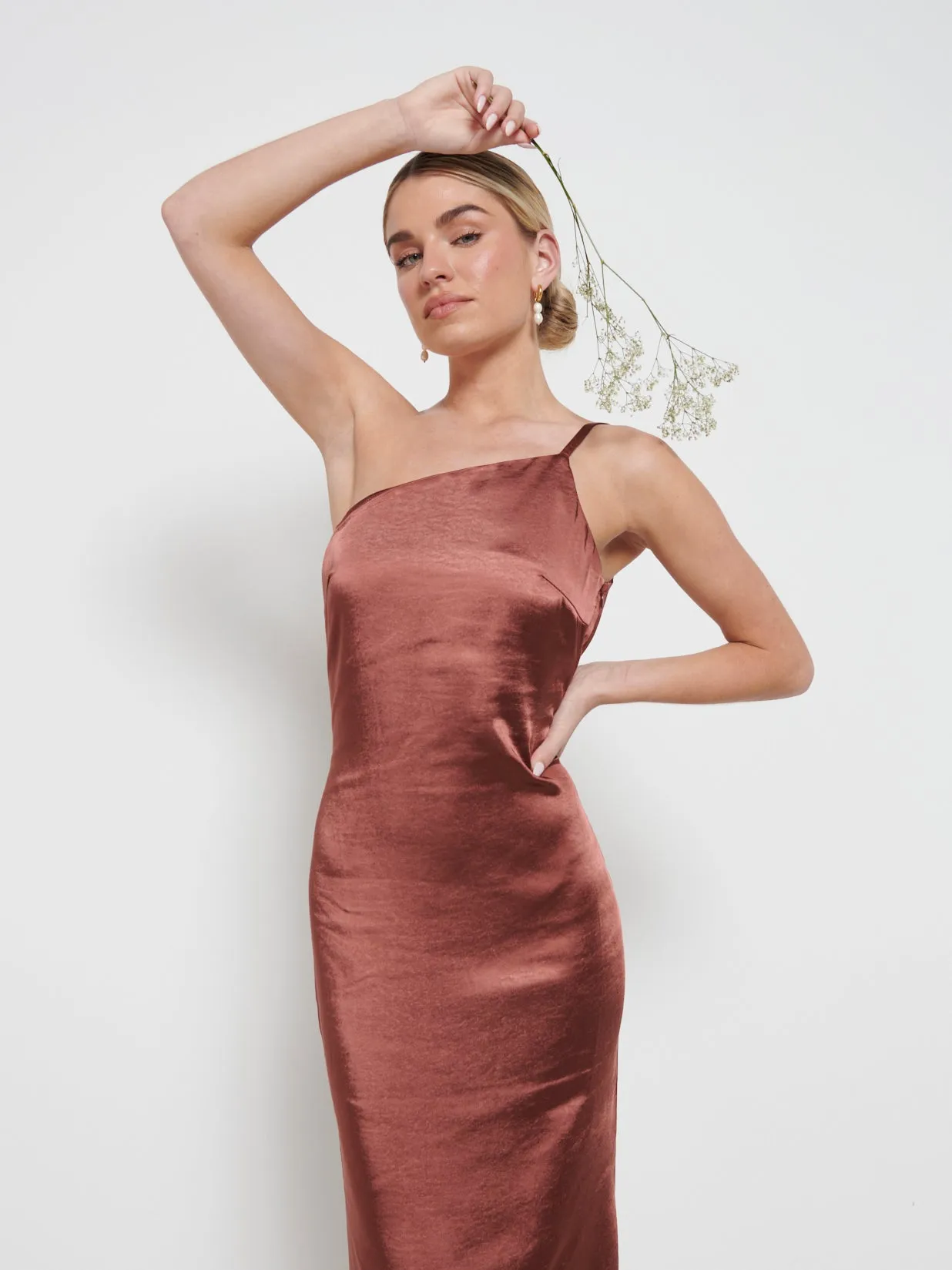 Amelia Maxi Bridesmaid Dress - Matte Mahogany