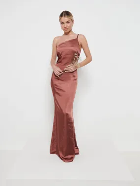 Amelia Maxi Bridesmaid Dress - Matte Mahogany