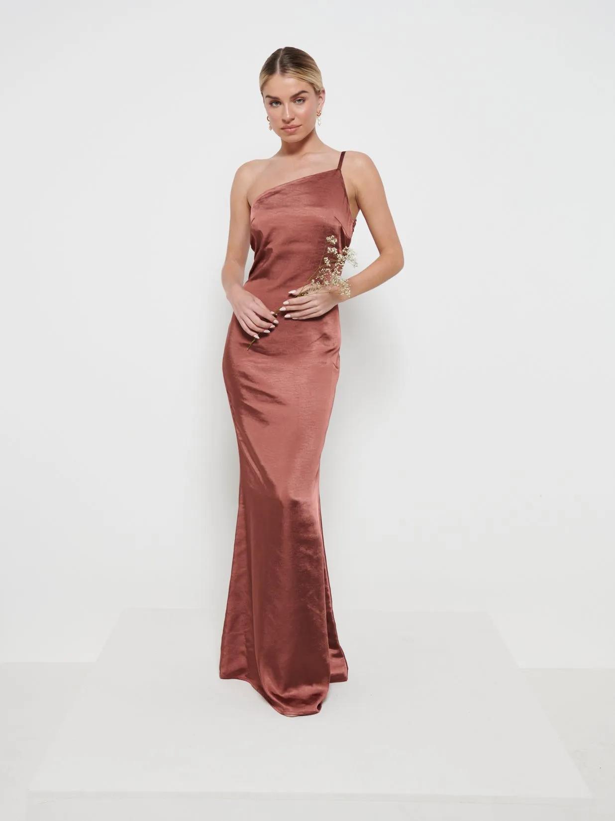 Amelia Maxi Bridesmaid Dress - Matte Mahogany