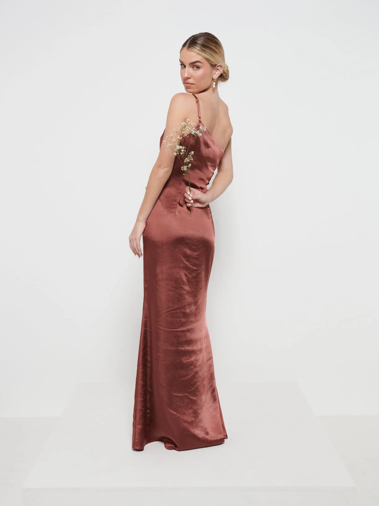 Amelia Maxi Bridesmaid Dress - Matte Mahogany