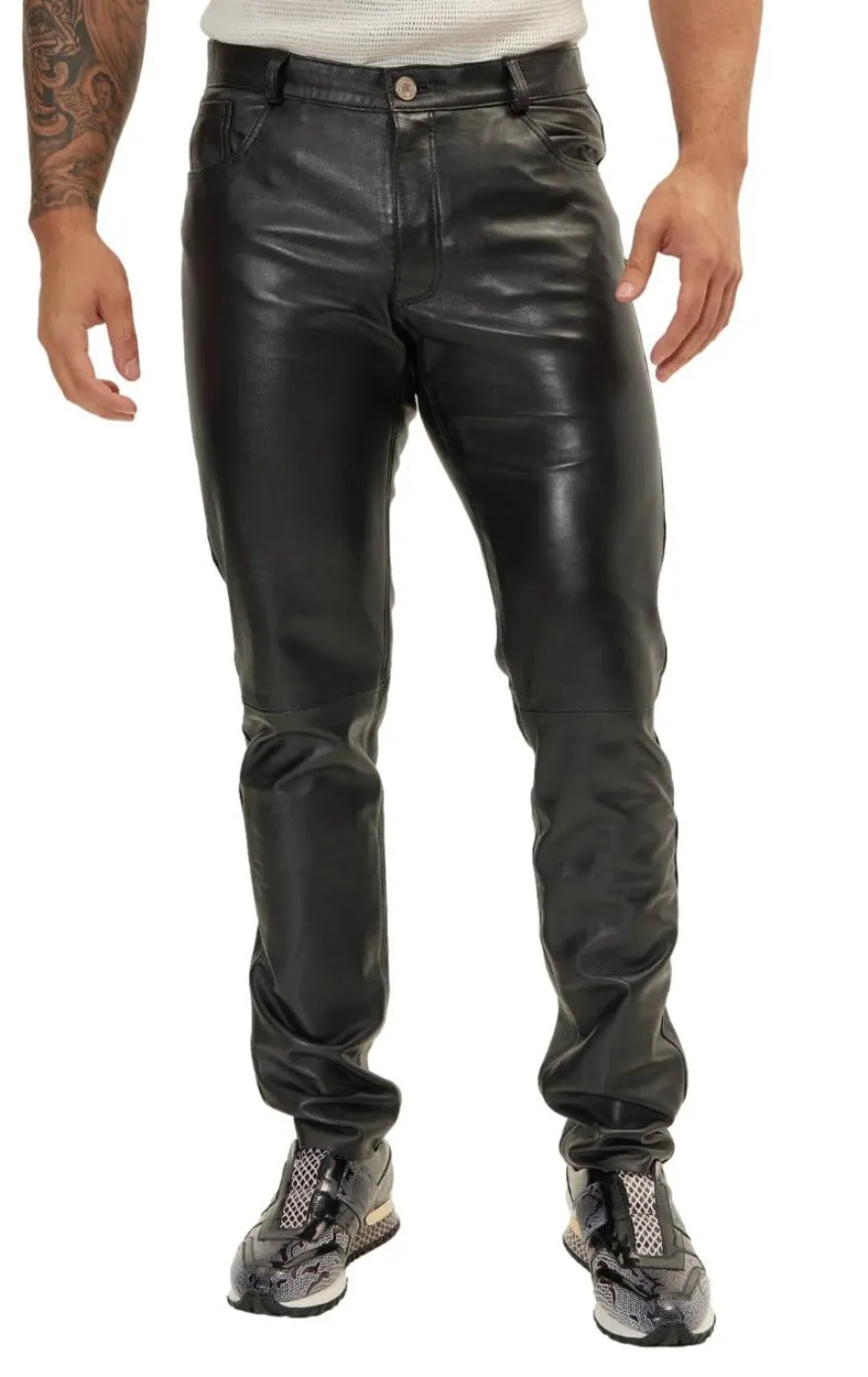 Black Mens Leather Pants