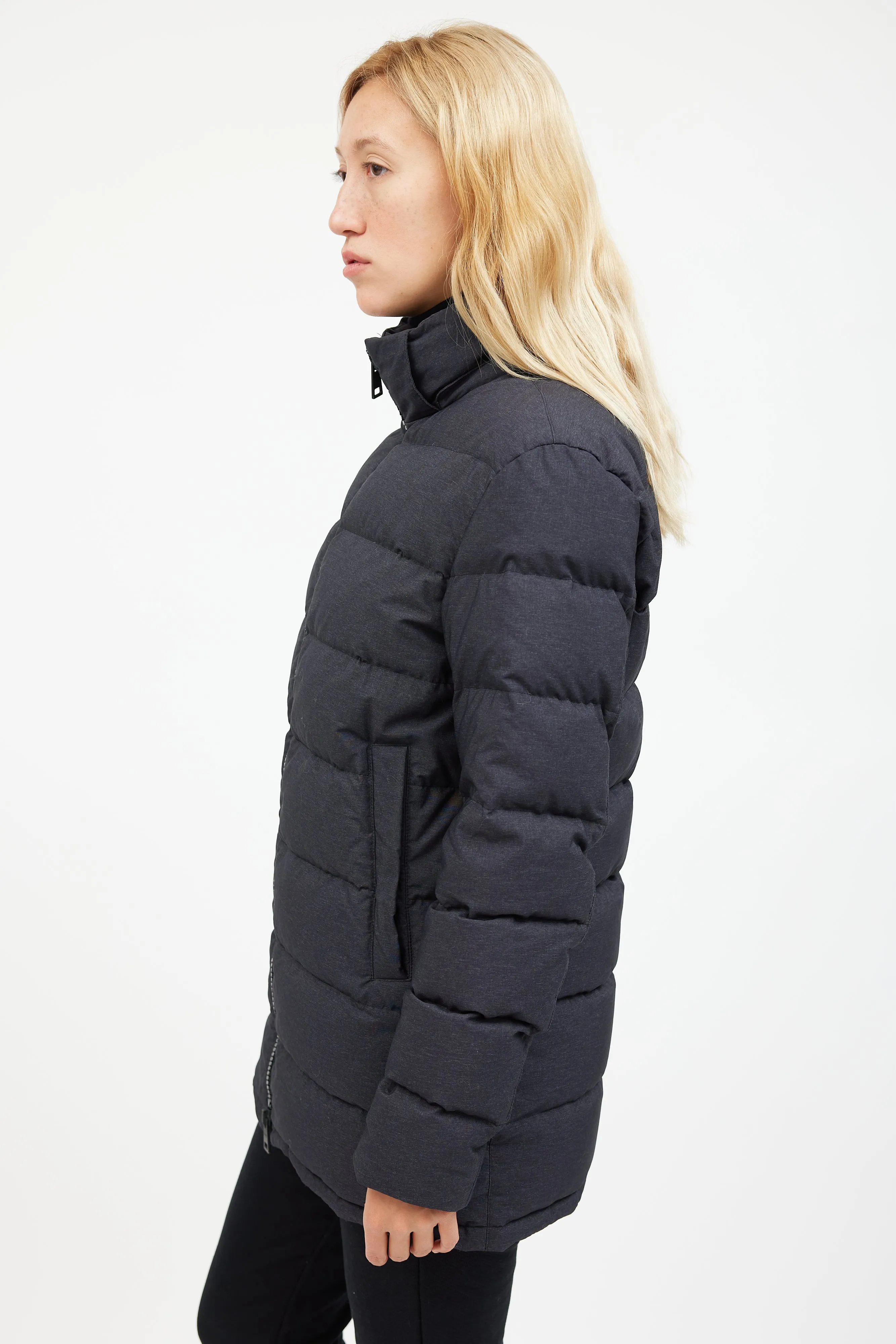 Blacked Quilted Down Jacket