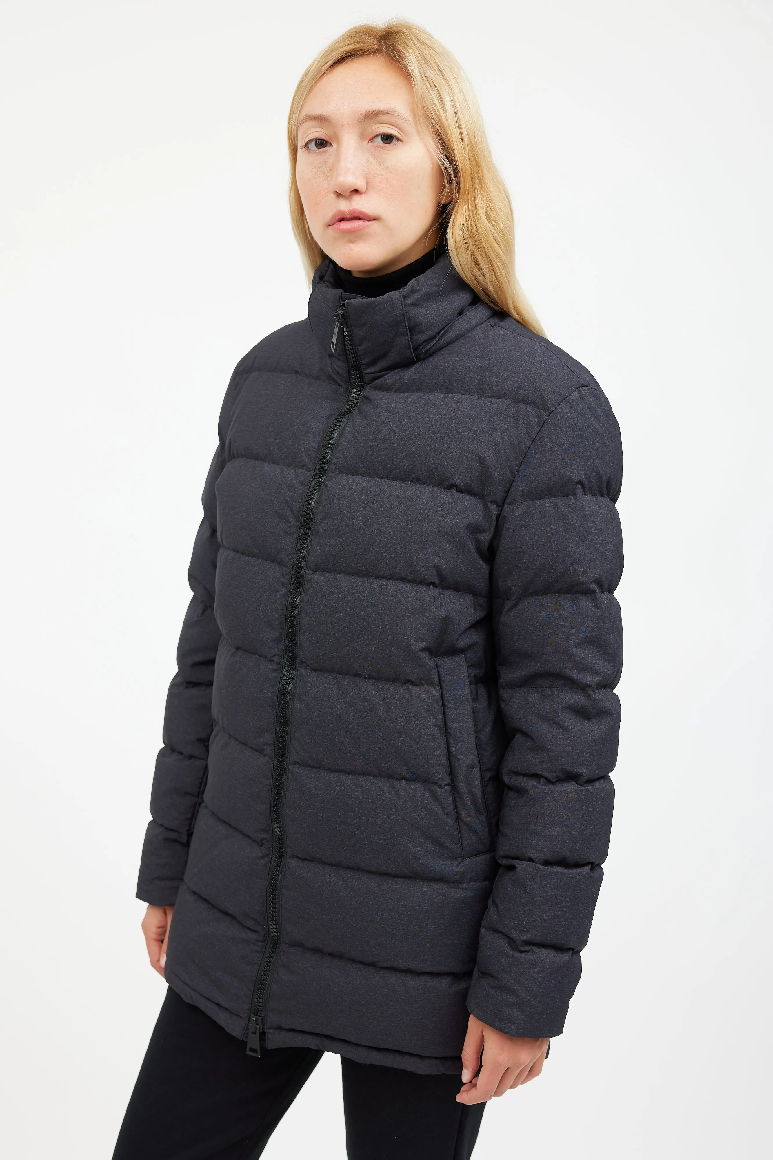 Blacked Quilted Down Jacket