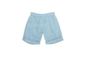 Boy Shorts - Light Blue Herringbone