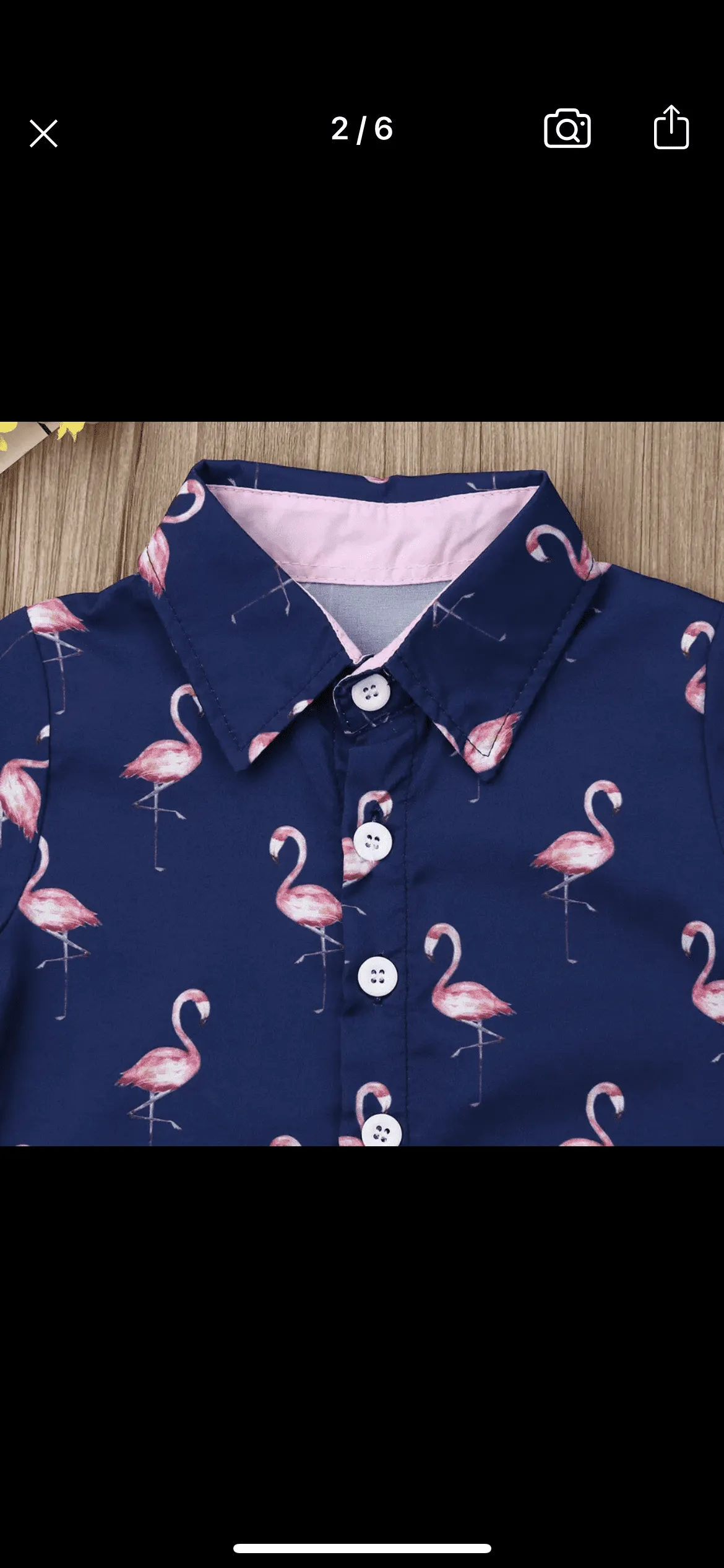 Boys Flamingo Button Shirt & Pink Shorts Set