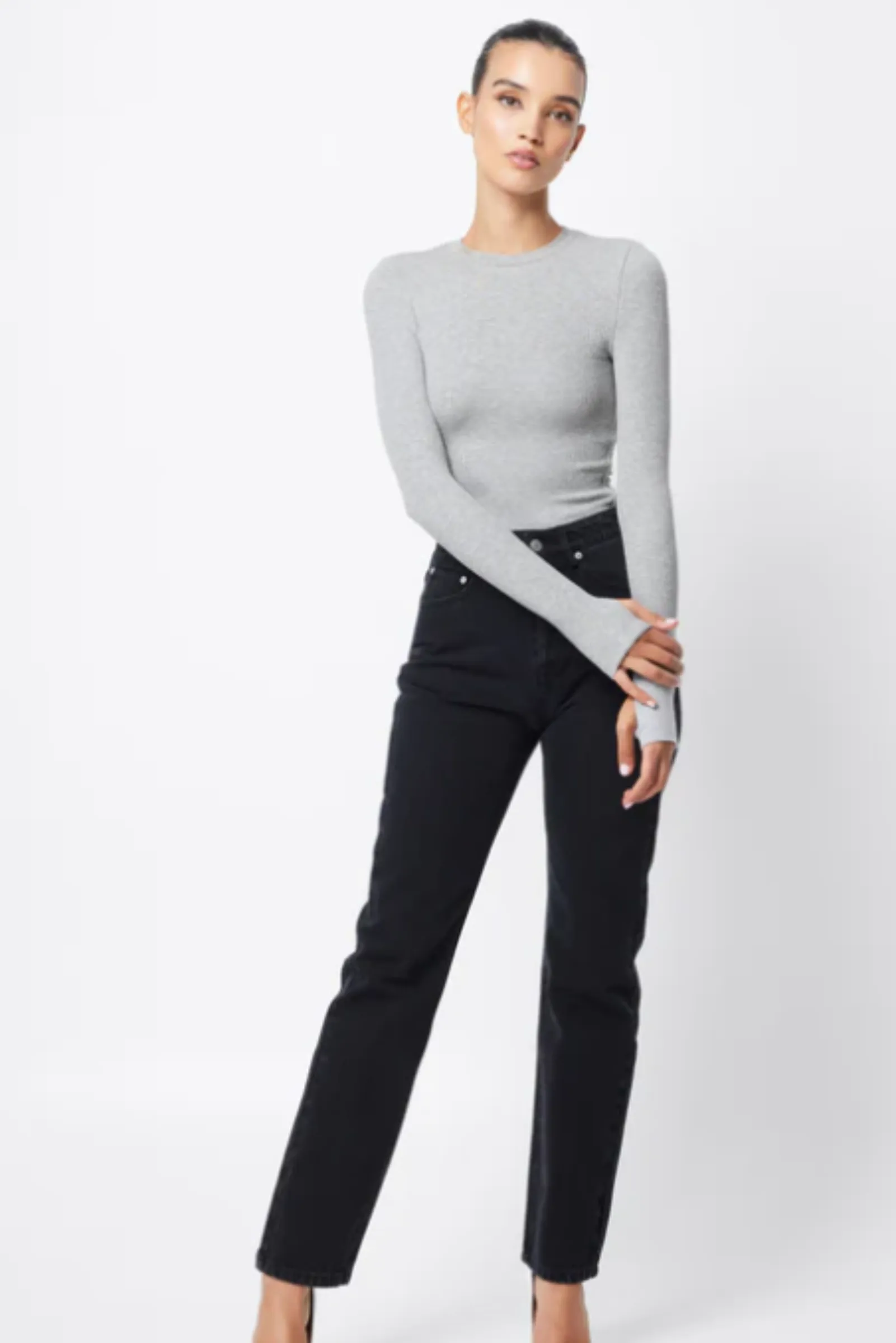 Brooklyn Top - Grey Marle