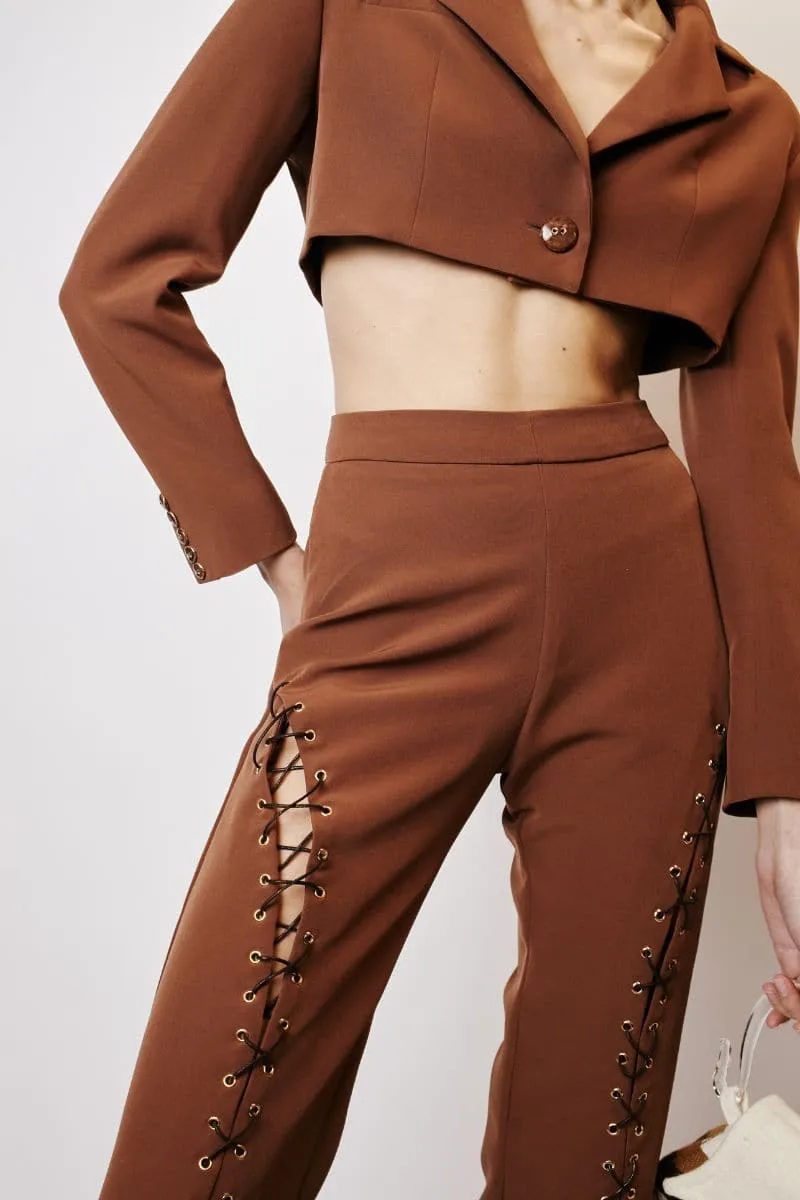 BROWN CROPPED BLAZER