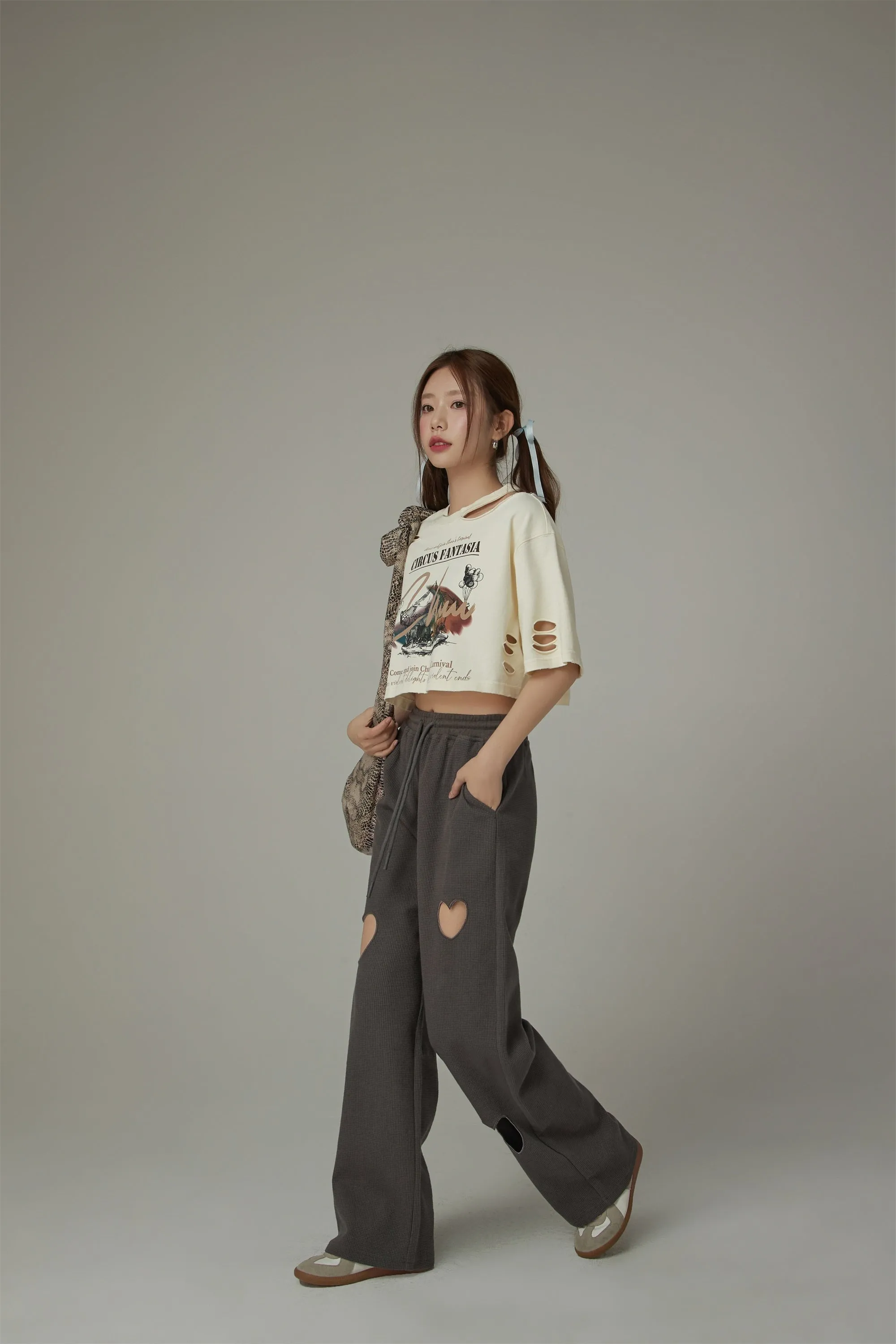 Chuu Carnival Slit Cropped T-Shirt