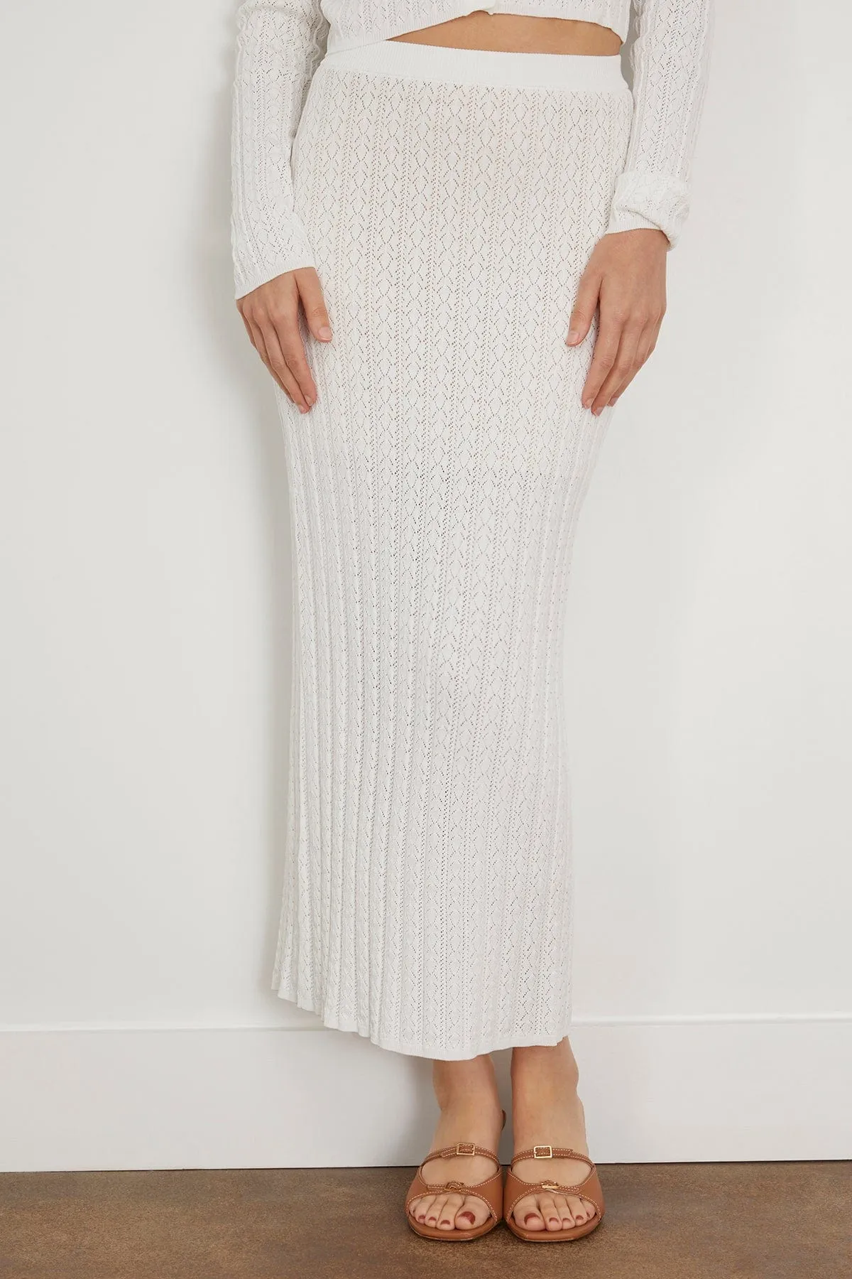 Dera Long Skirt in Ivory