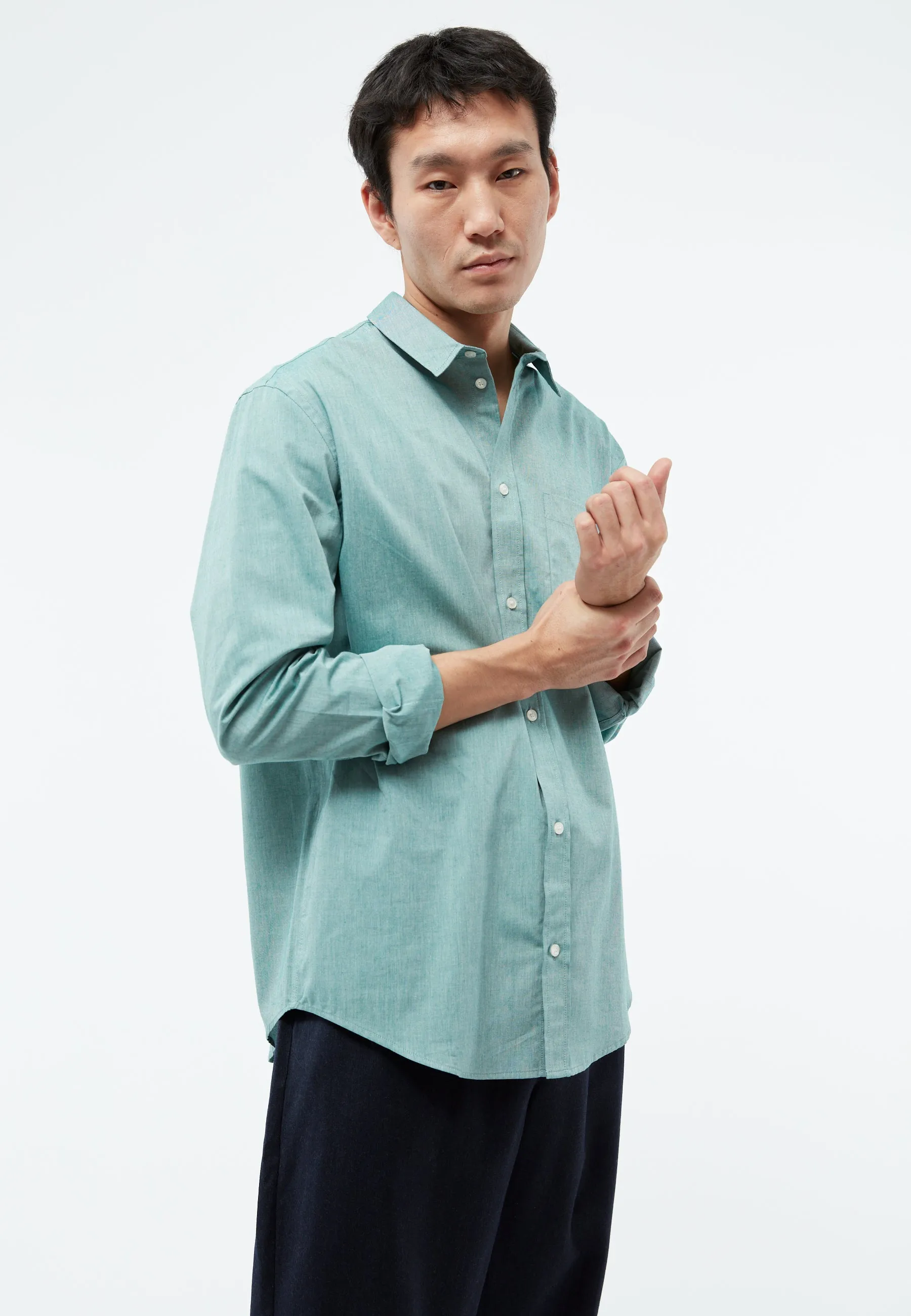 Francis Shirt - Malachite Green Melange