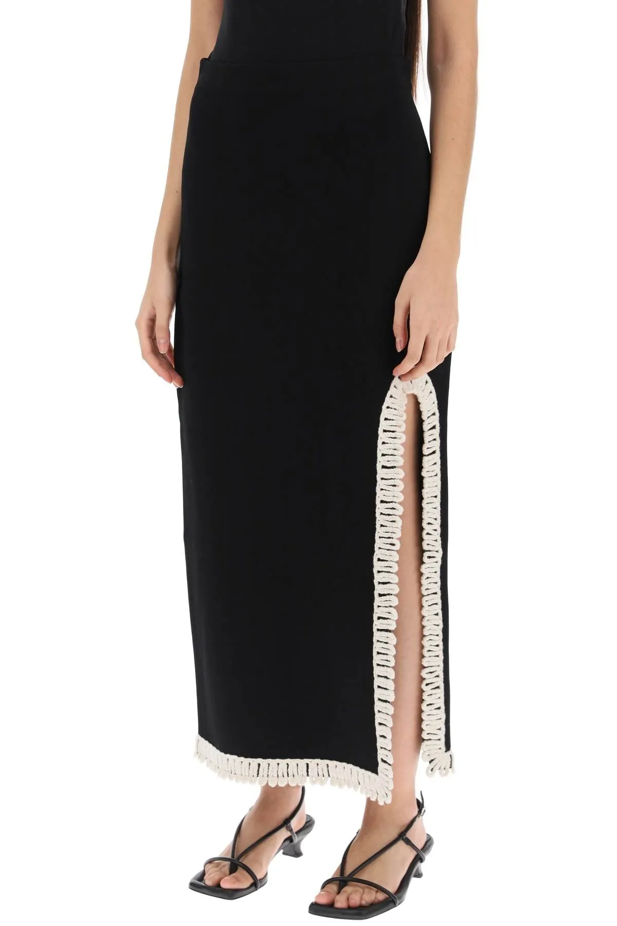 gabie maxi skirt with crochet trims