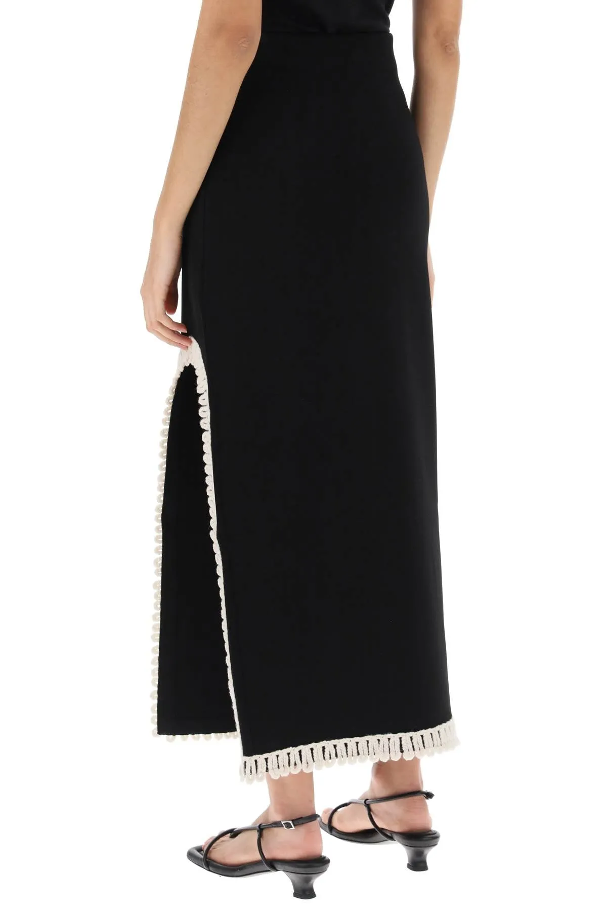 gabie maxi skirt with crochet trims