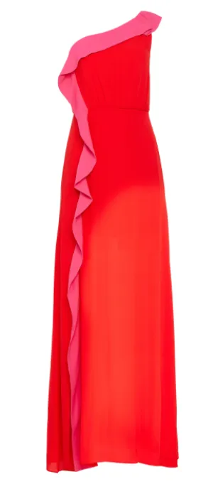 Harper One Shoulder Ruffle Gown