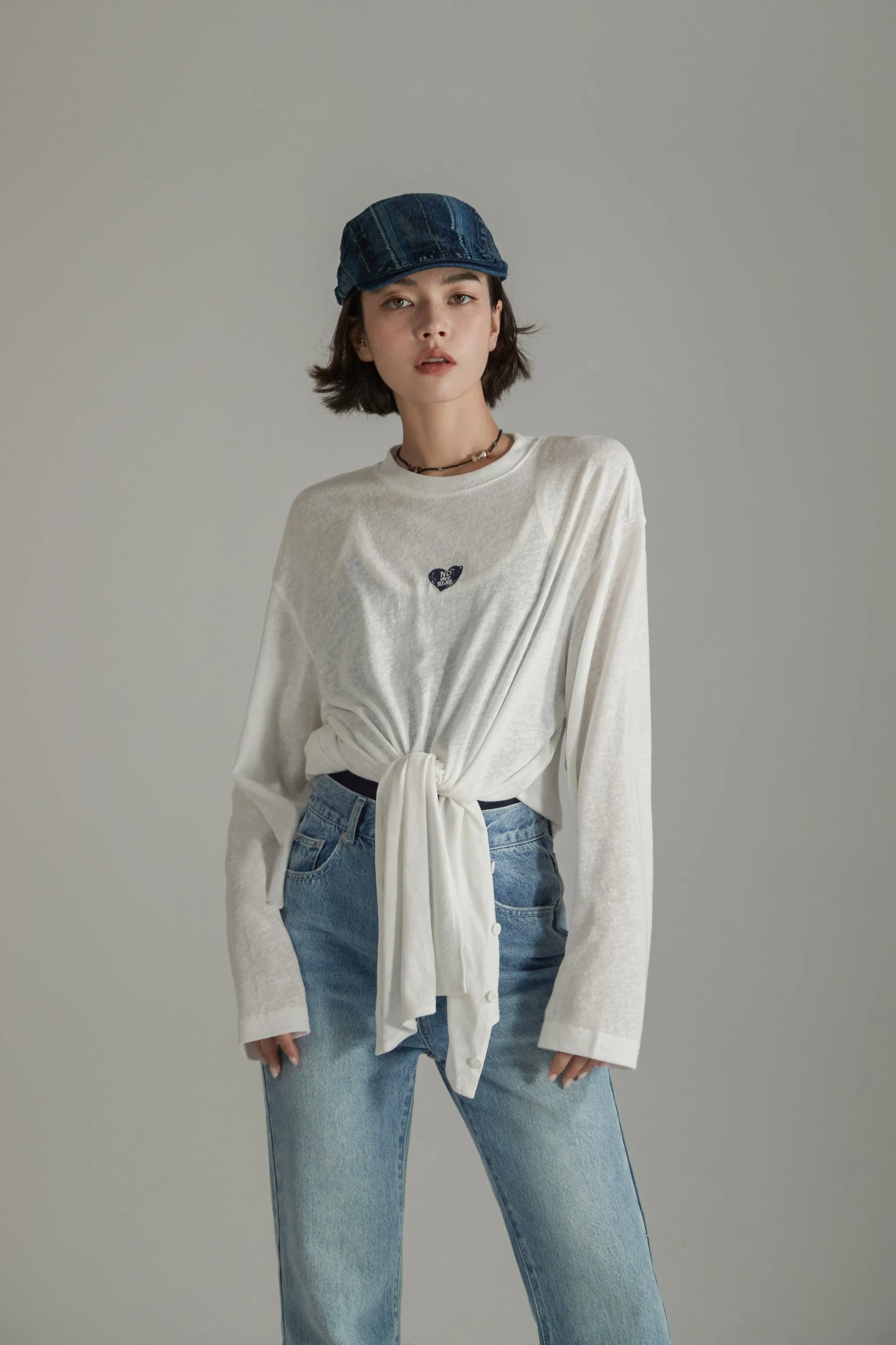 Heart Slit Long T-Shirt