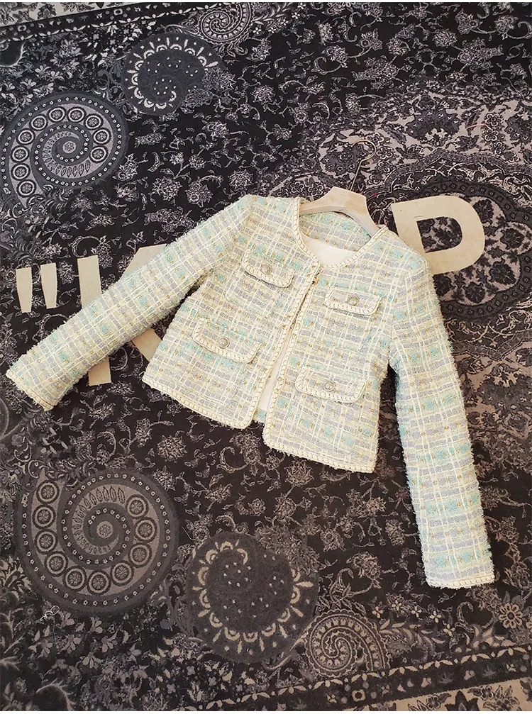 Jessy Vintage Cropped Tweed Blazer