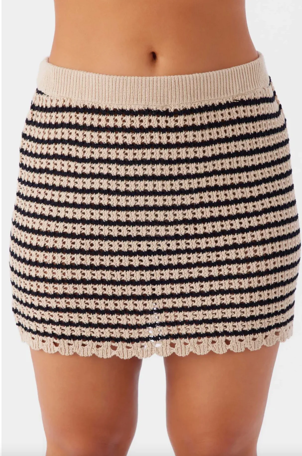 KELSEY CROCHET COVER-UP MINI SKIRT (BLK)