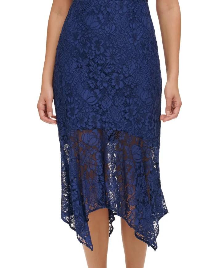 Lace Asymmetrical Midi