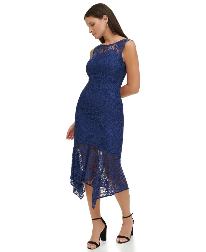 Lace Asymmetrical Midi