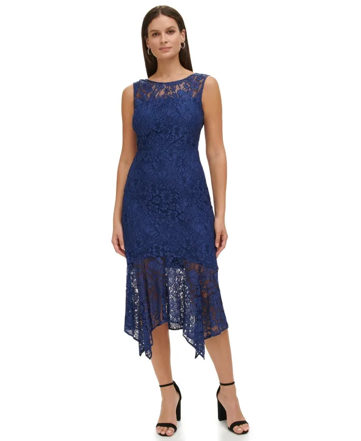 Lace Asymmetrical Midi