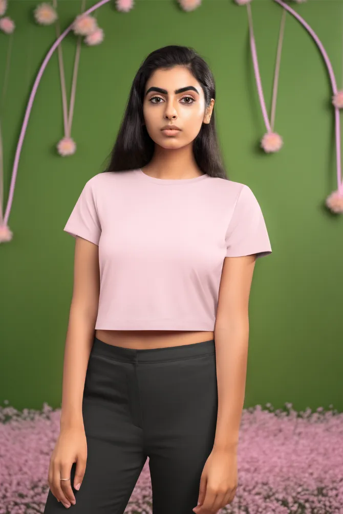 Light Pink Crop Tops for women