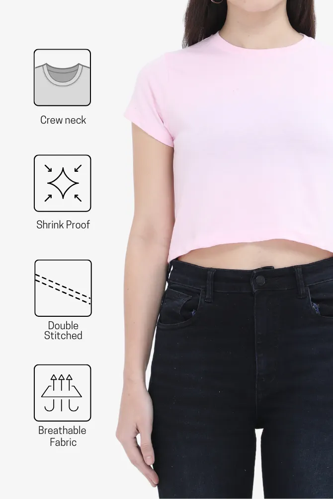 Light Pink Crop Tops for women