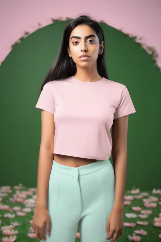 Light Pink Crop Tops for women