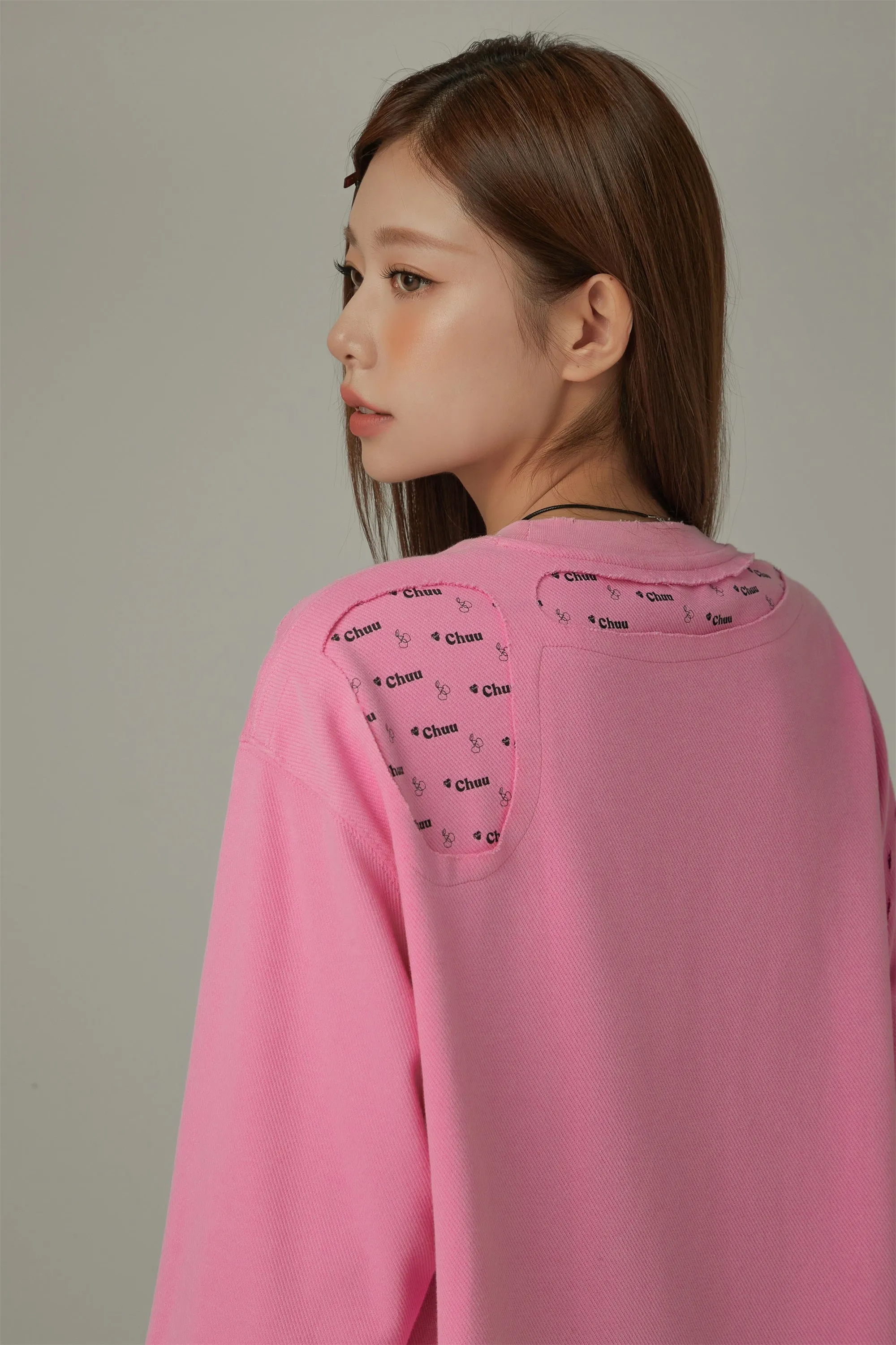 Logo Lettering Slit Boxy T-Shirt