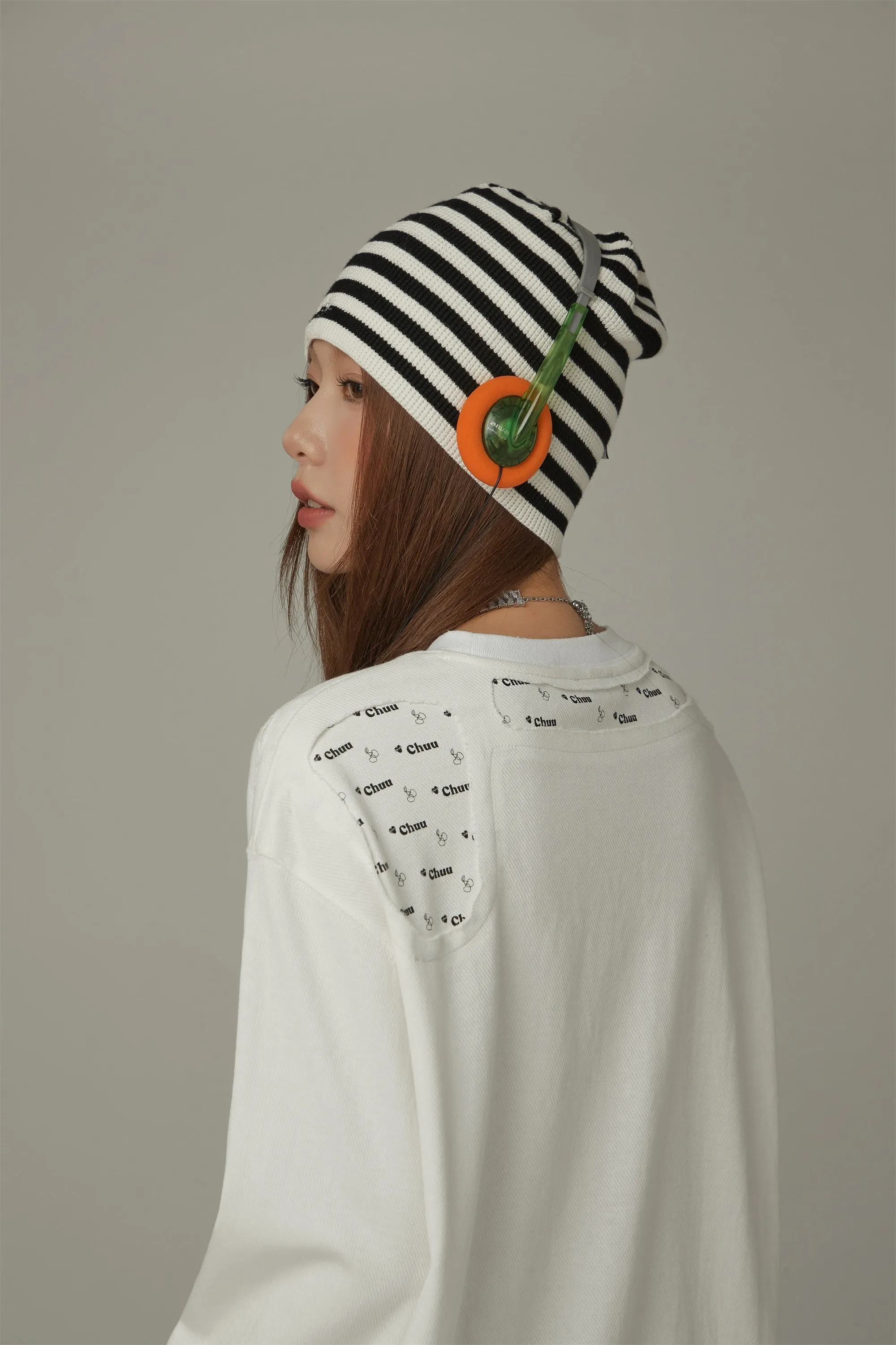 Logo Lettering Slit Boxy T-Shirt