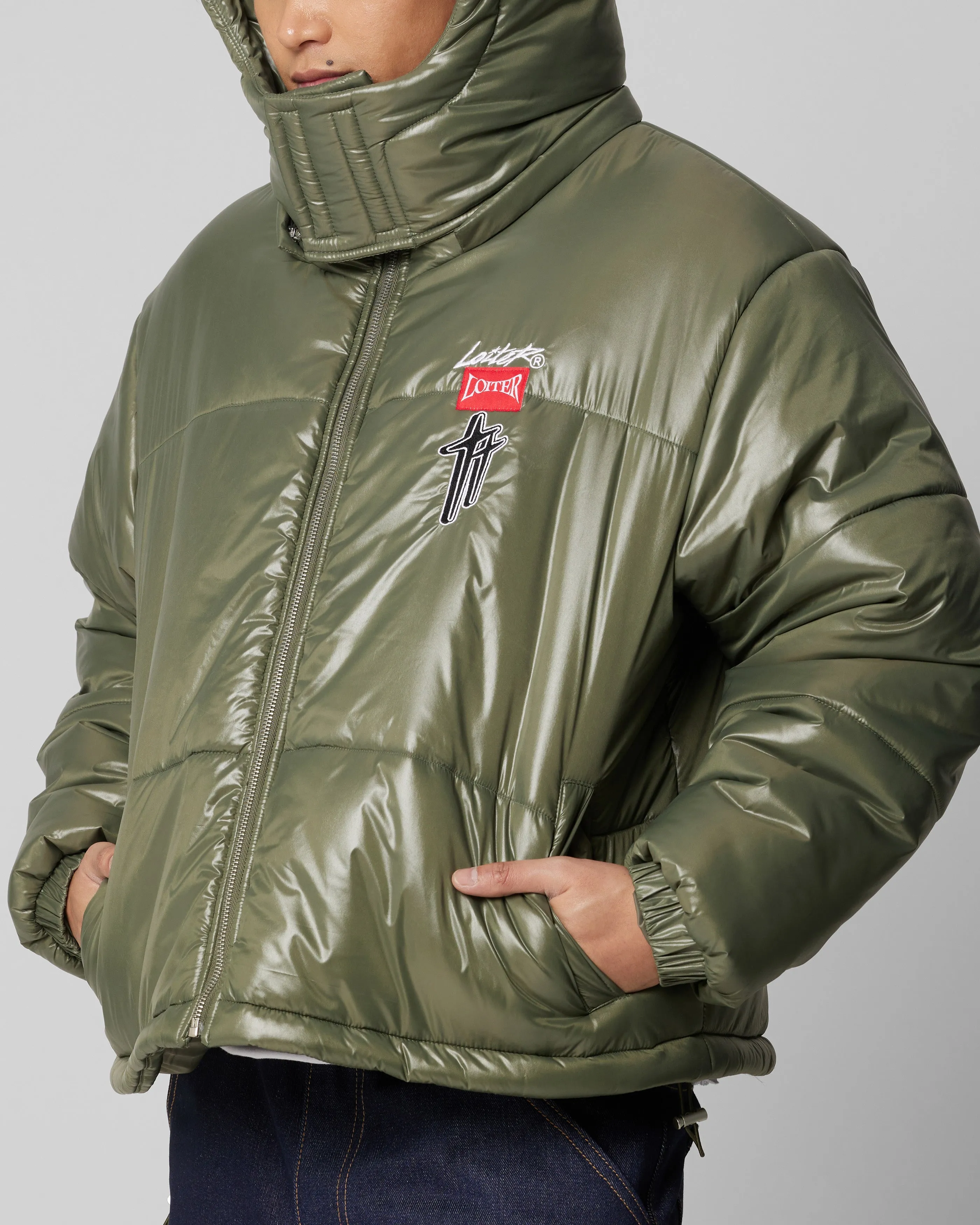 Loiter Star Born Puffer Jacket Green