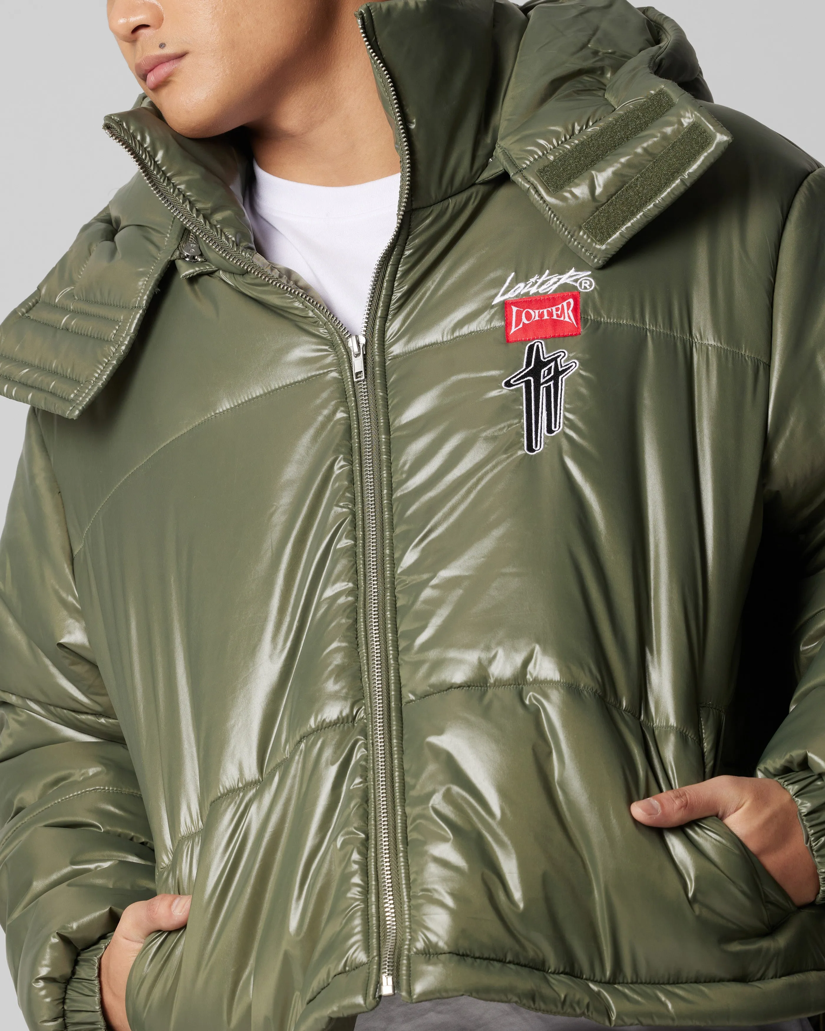 Loiter Star Born Puffer Jacket Green