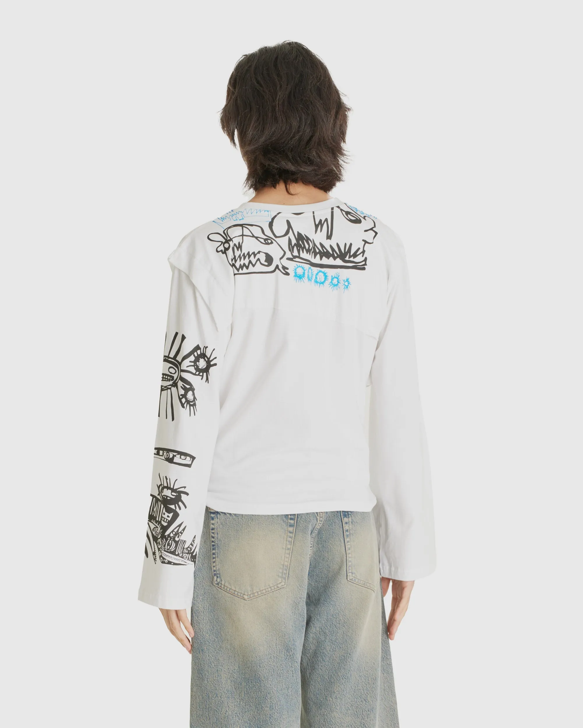 Long Sleeve Double Tee with Print