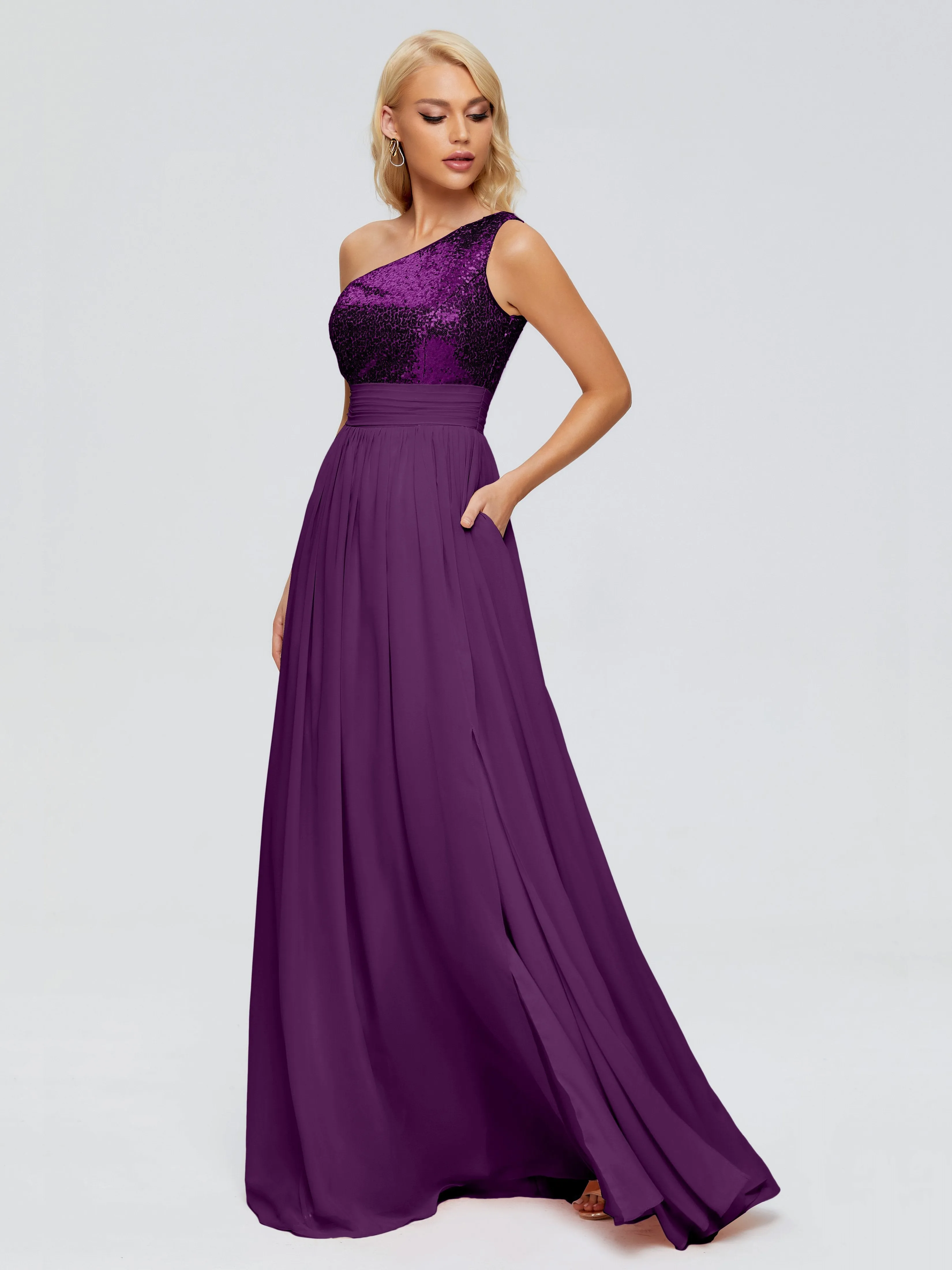 Margaret One-Shoulder Sequins Bridesmaid Dresses