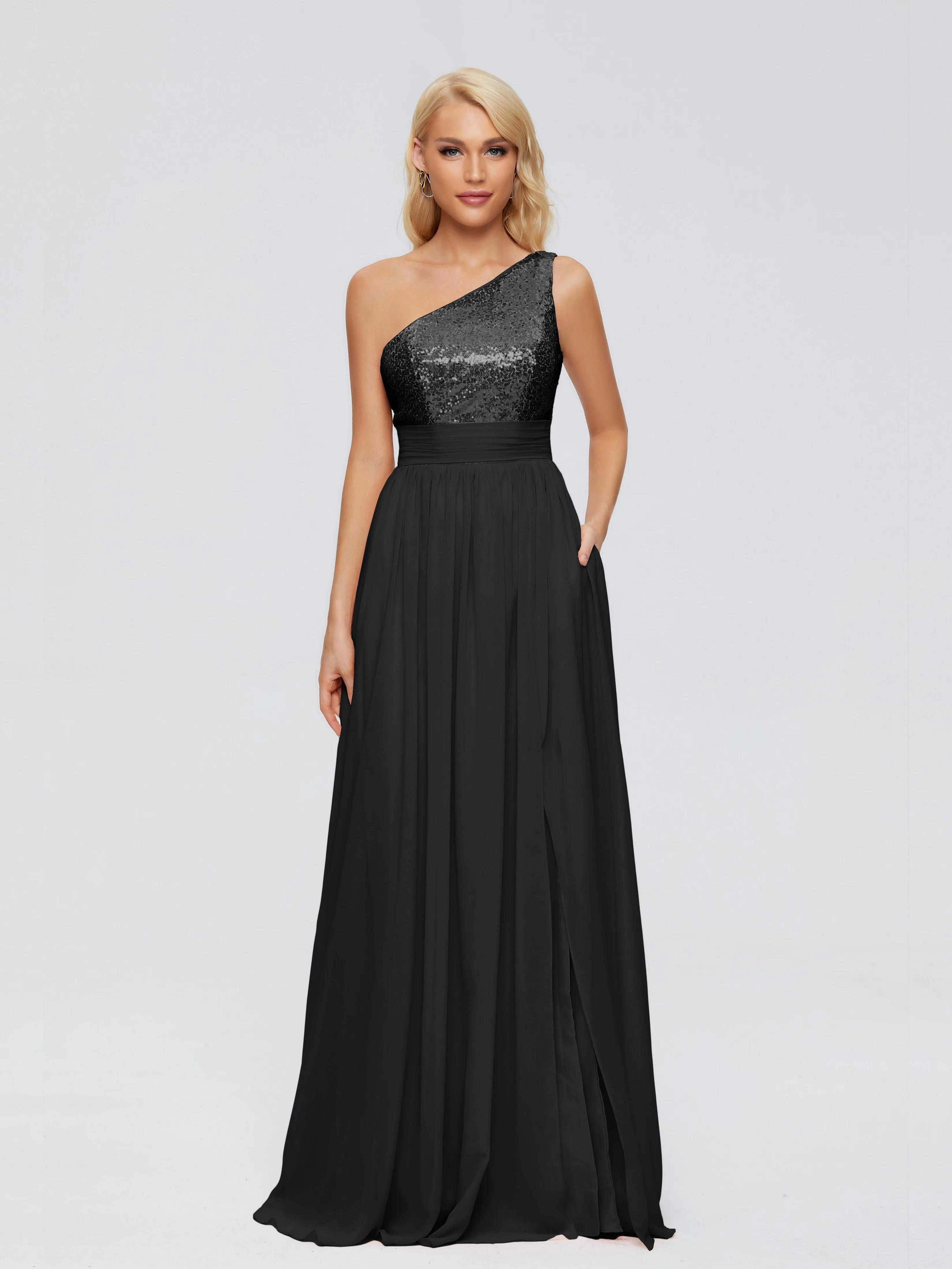 Margaret One-Shoulder Sequins Bridesmaid Dresses