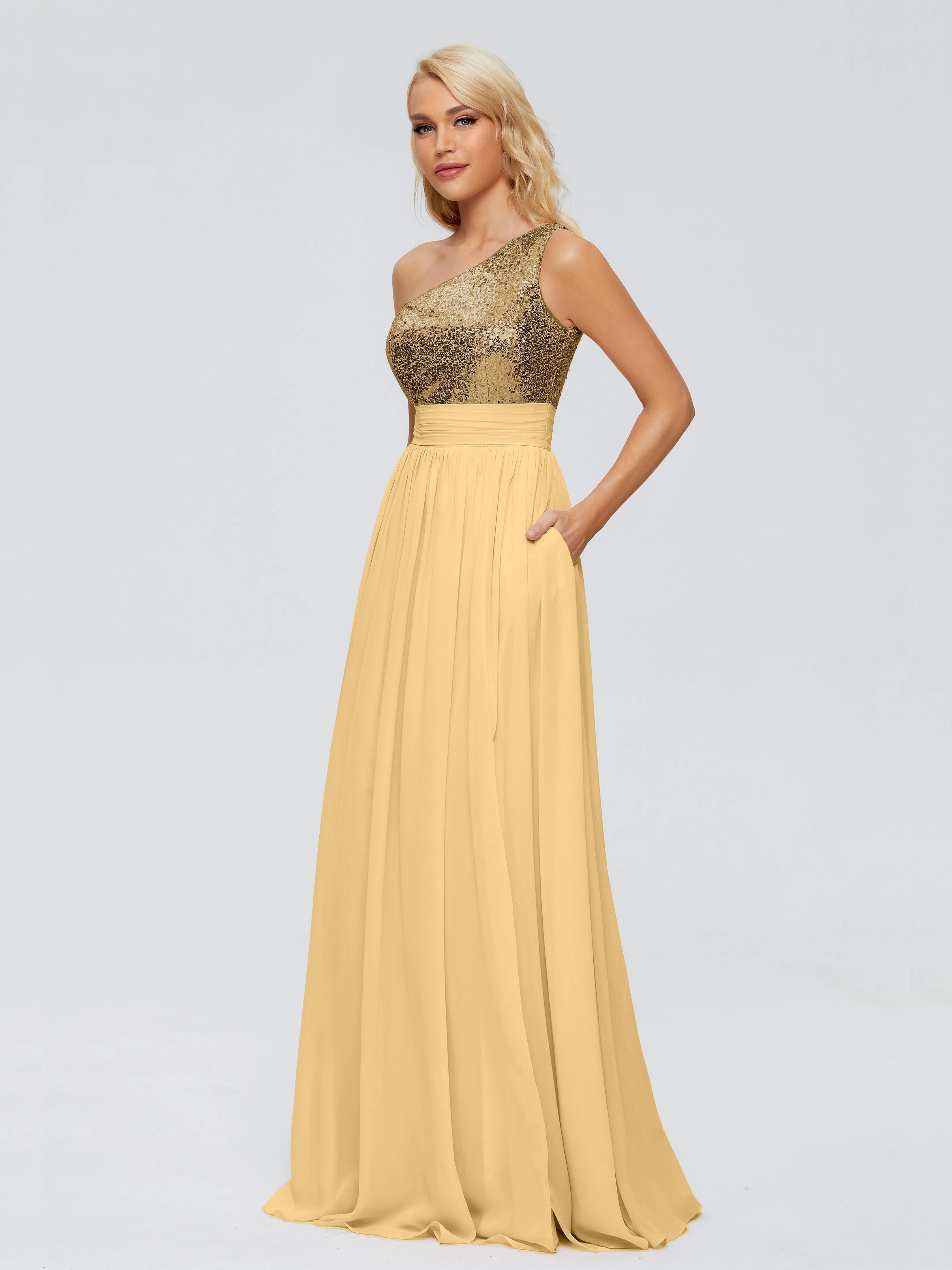 Margaret One-Shoulder Sequins Bridesmaid Dresses