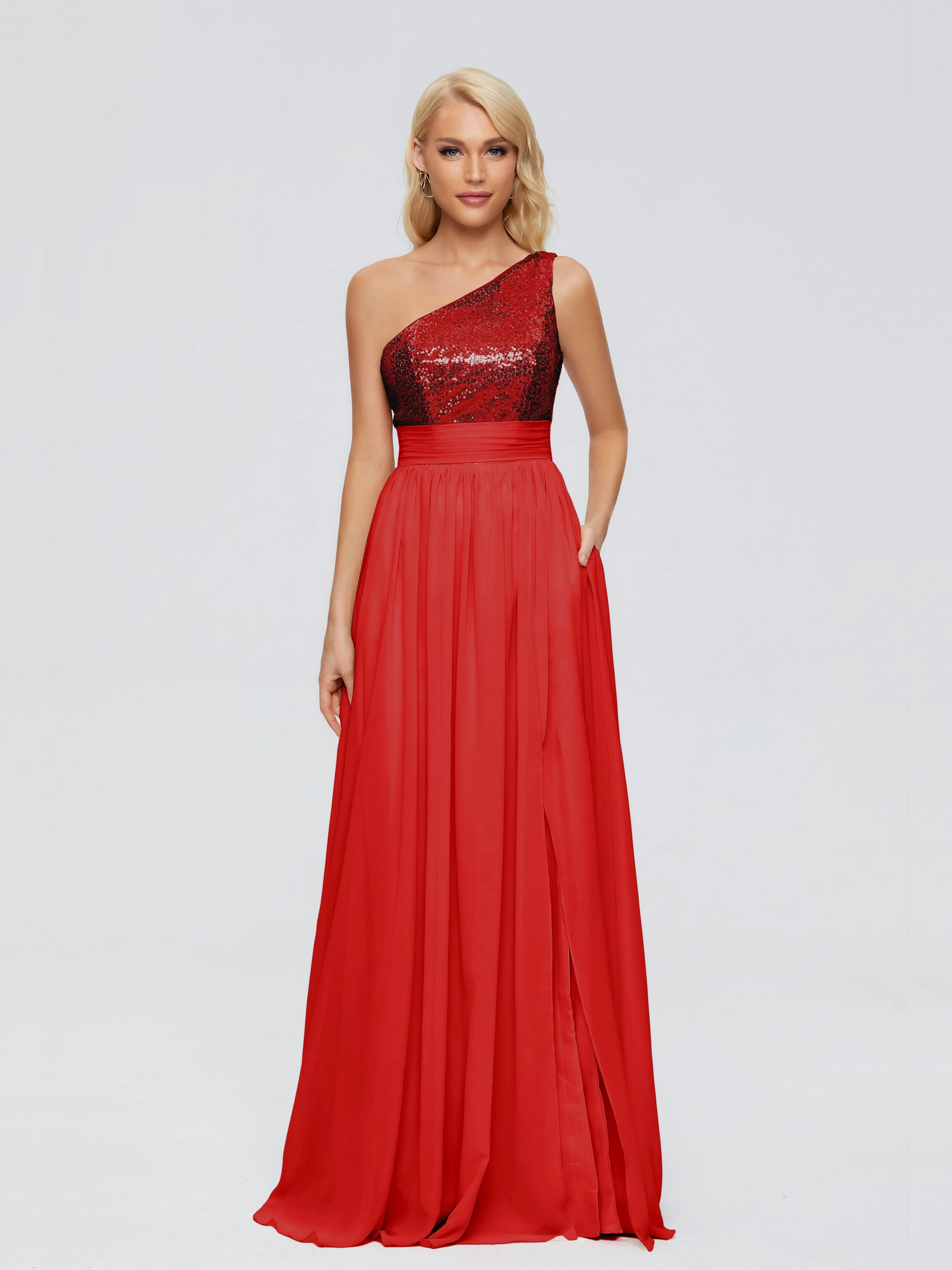 Margaret One-Shoulder Sequins Bridesmaid Dresses