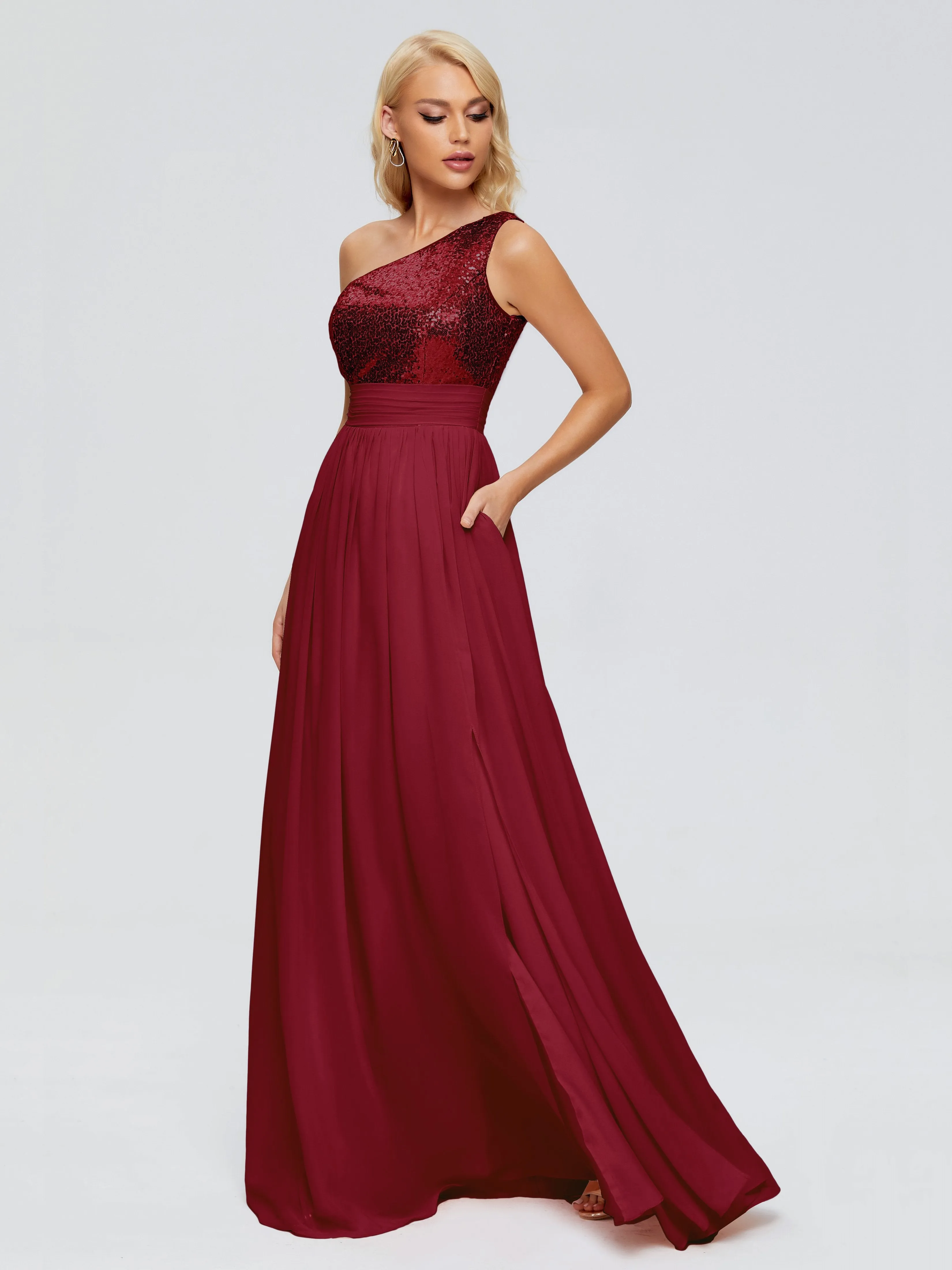 Margaret One-Shoulder Sequins Bridesmaid Dresses