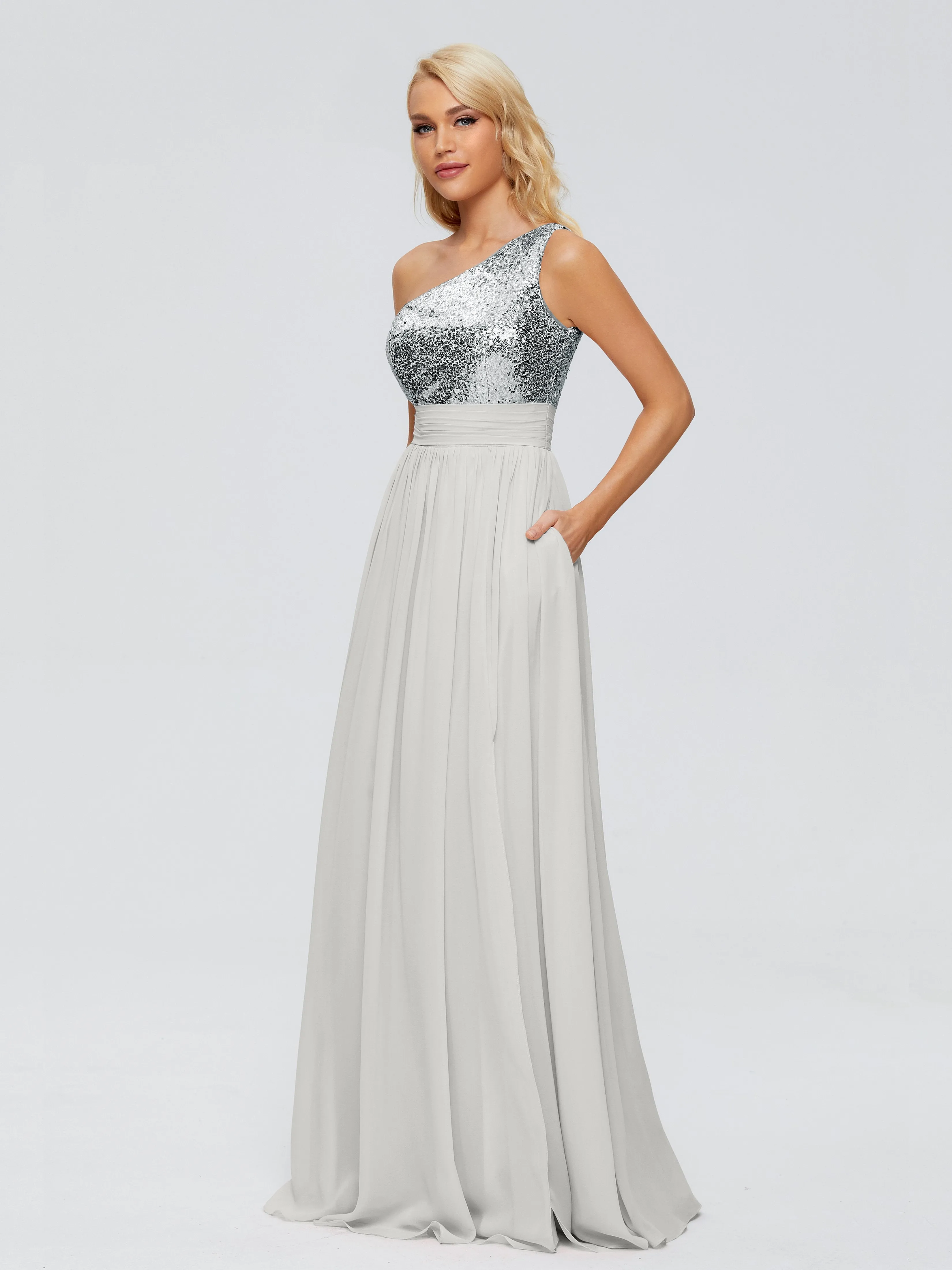 Margaret One-Shoulder Sequins Bridesmaid Dresses