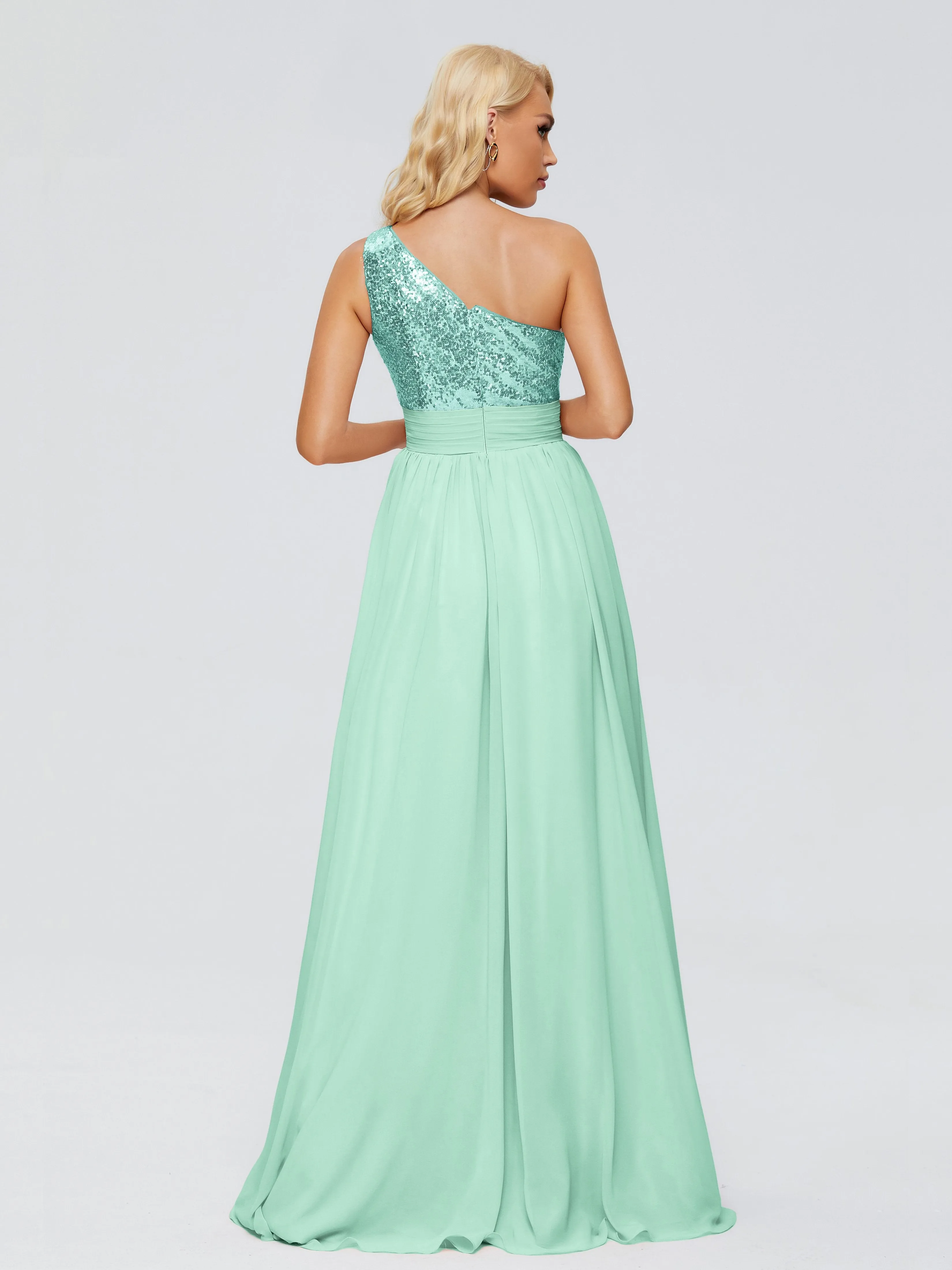 Margaret One-Shoulder Sequins Bridesmaid Dresses