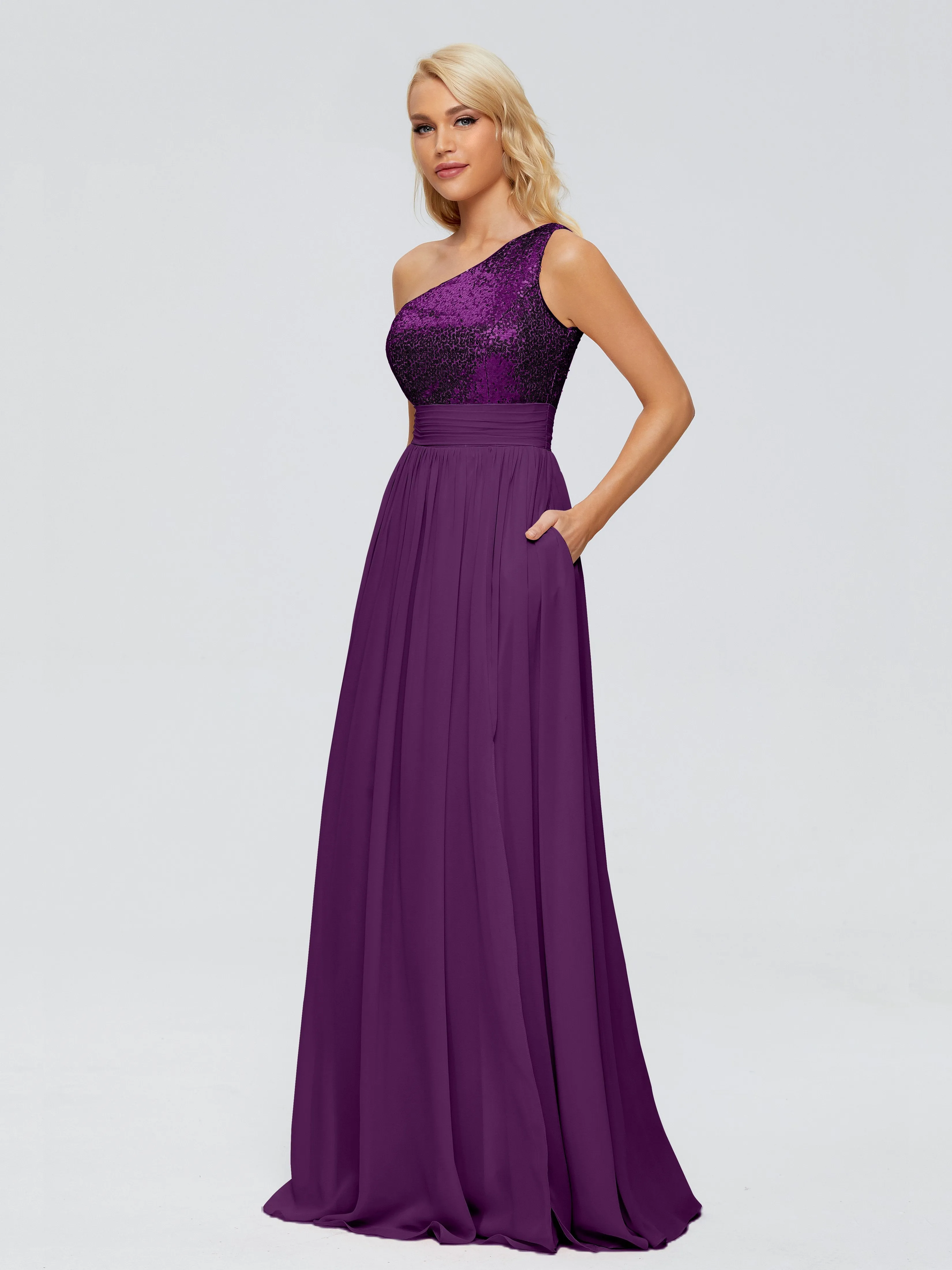 Margaret One-Shoulder Sequins Bridesmaid Dresses