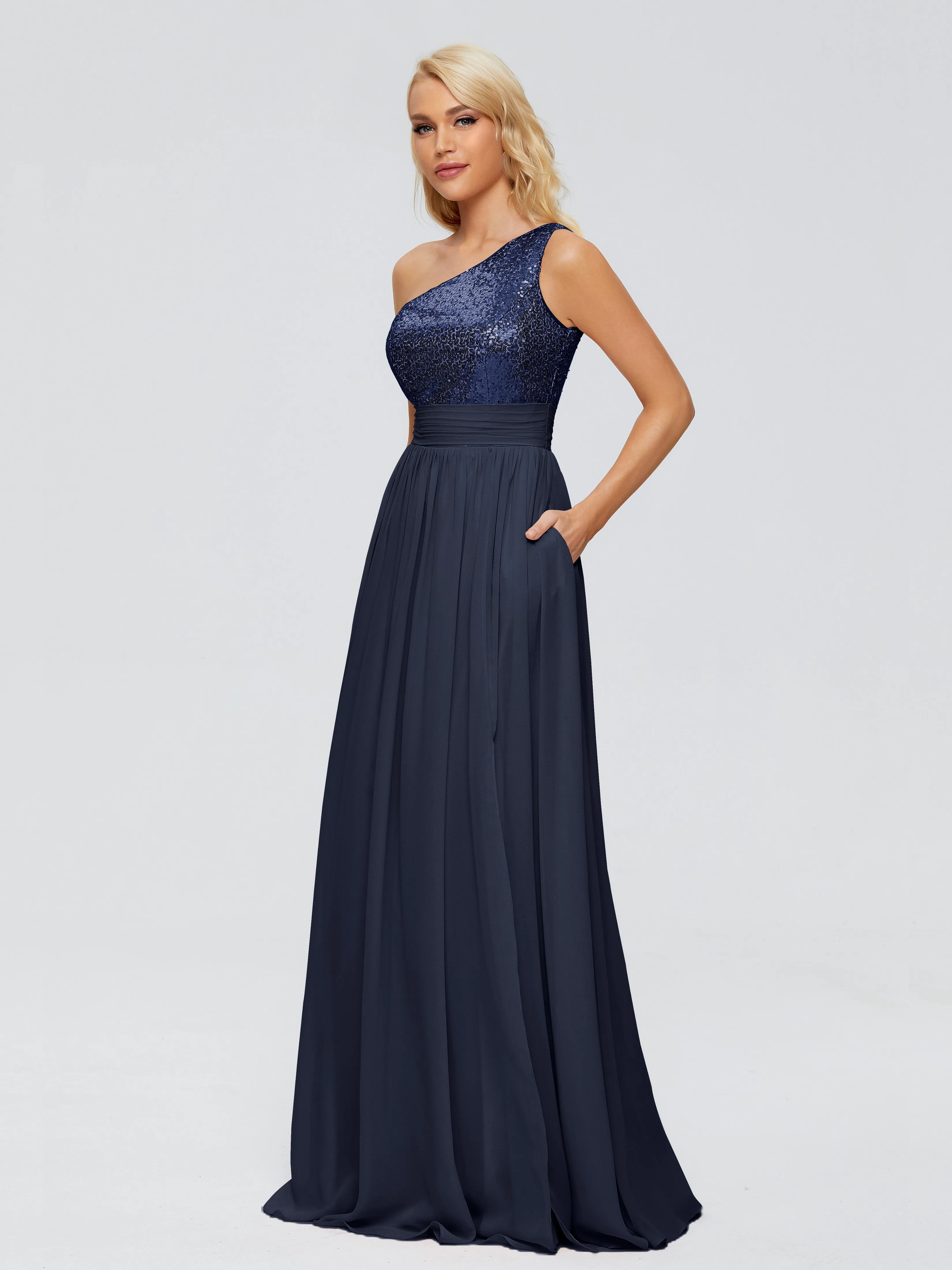 Margaret One-Shoulder Sequins Bridesmaid Dresses