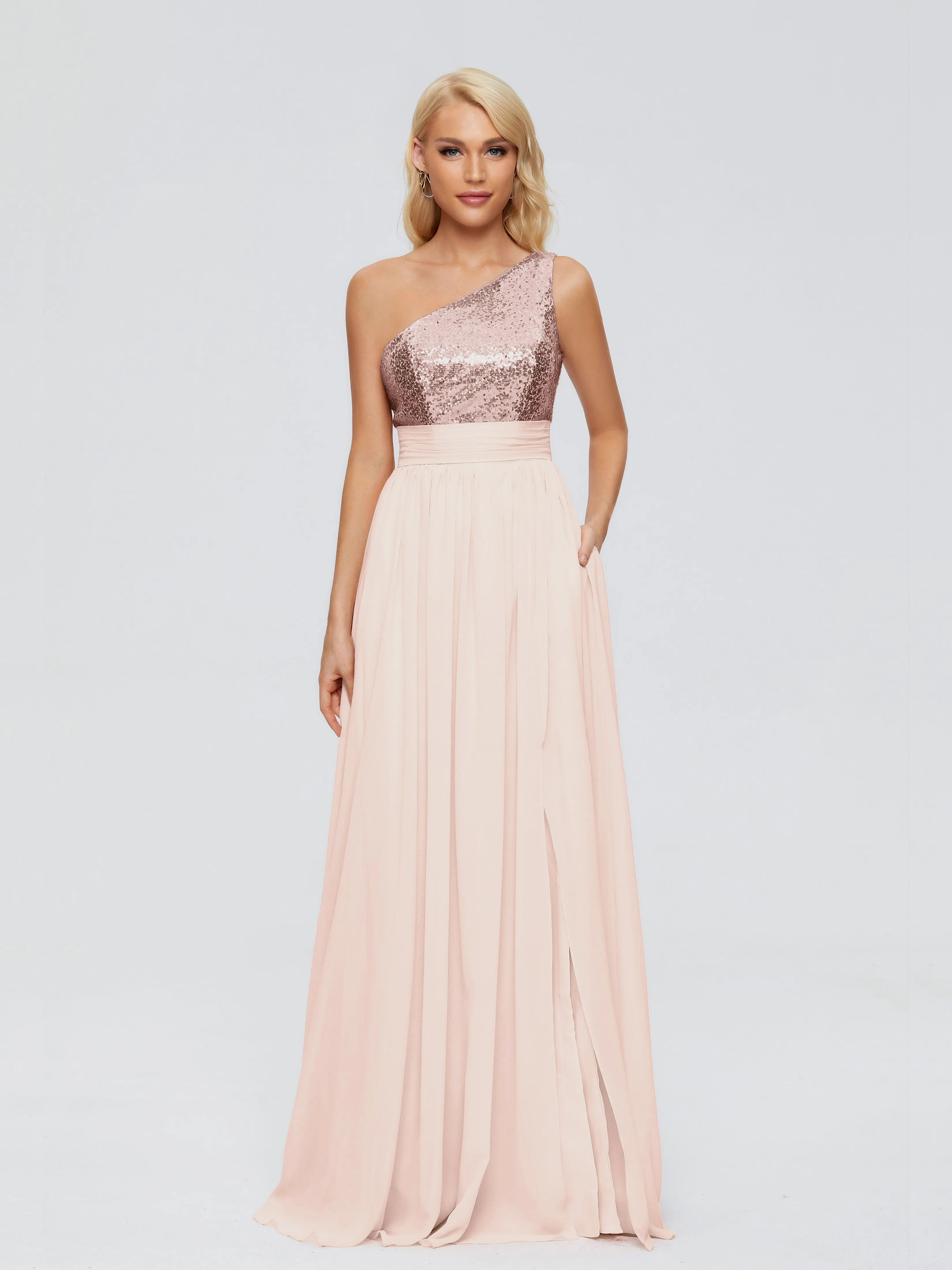 Margaret One-Shoulder Sequins Bridesmaid Dresses