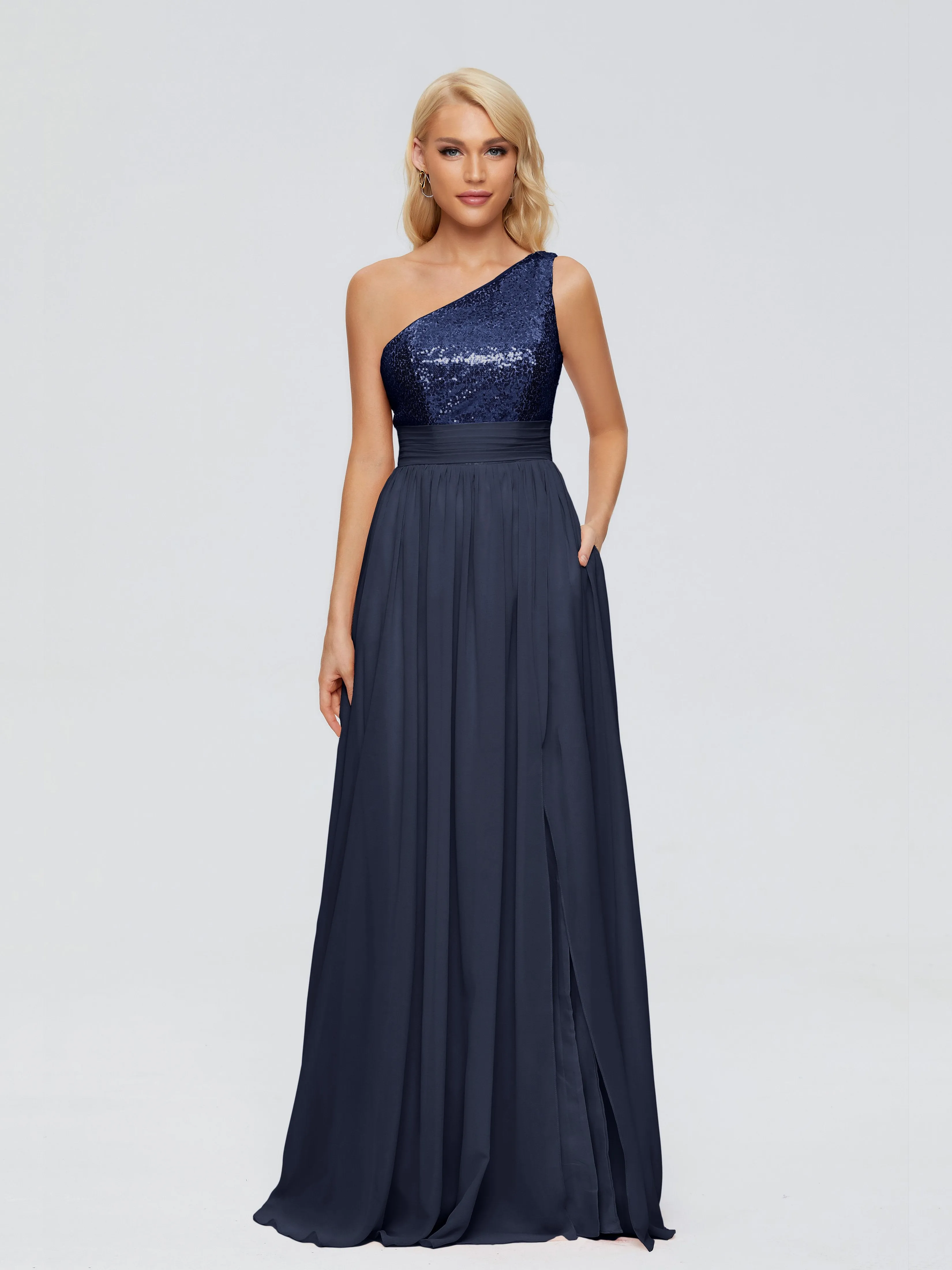 Margaret One-Shoulder Sequins Bridesmaid Dresses