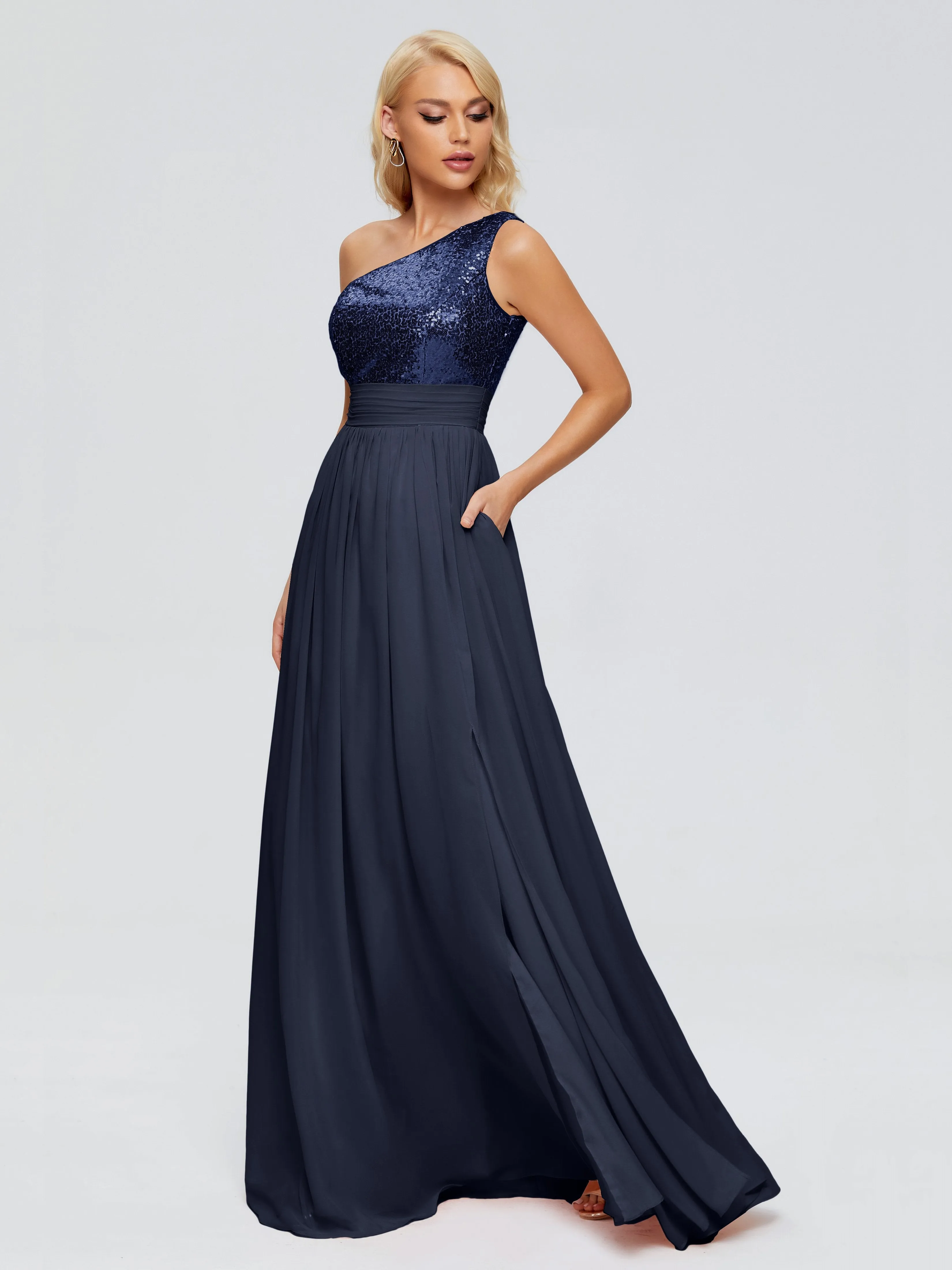 Margaret One-Shoulder Sequins Bridesmaid Dresses