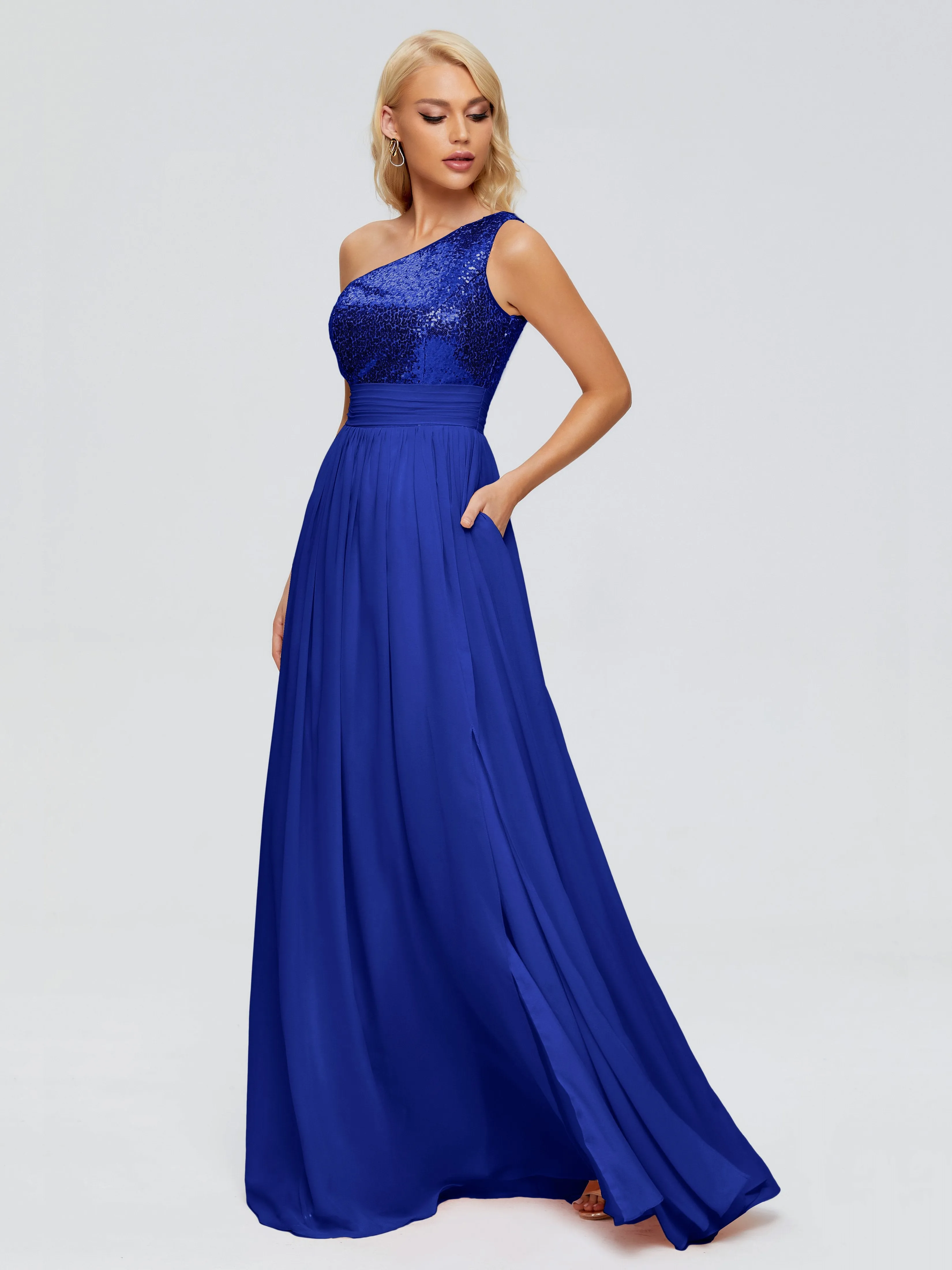 Margaret One-Shoulder Sequins Bridesmaid Dresses