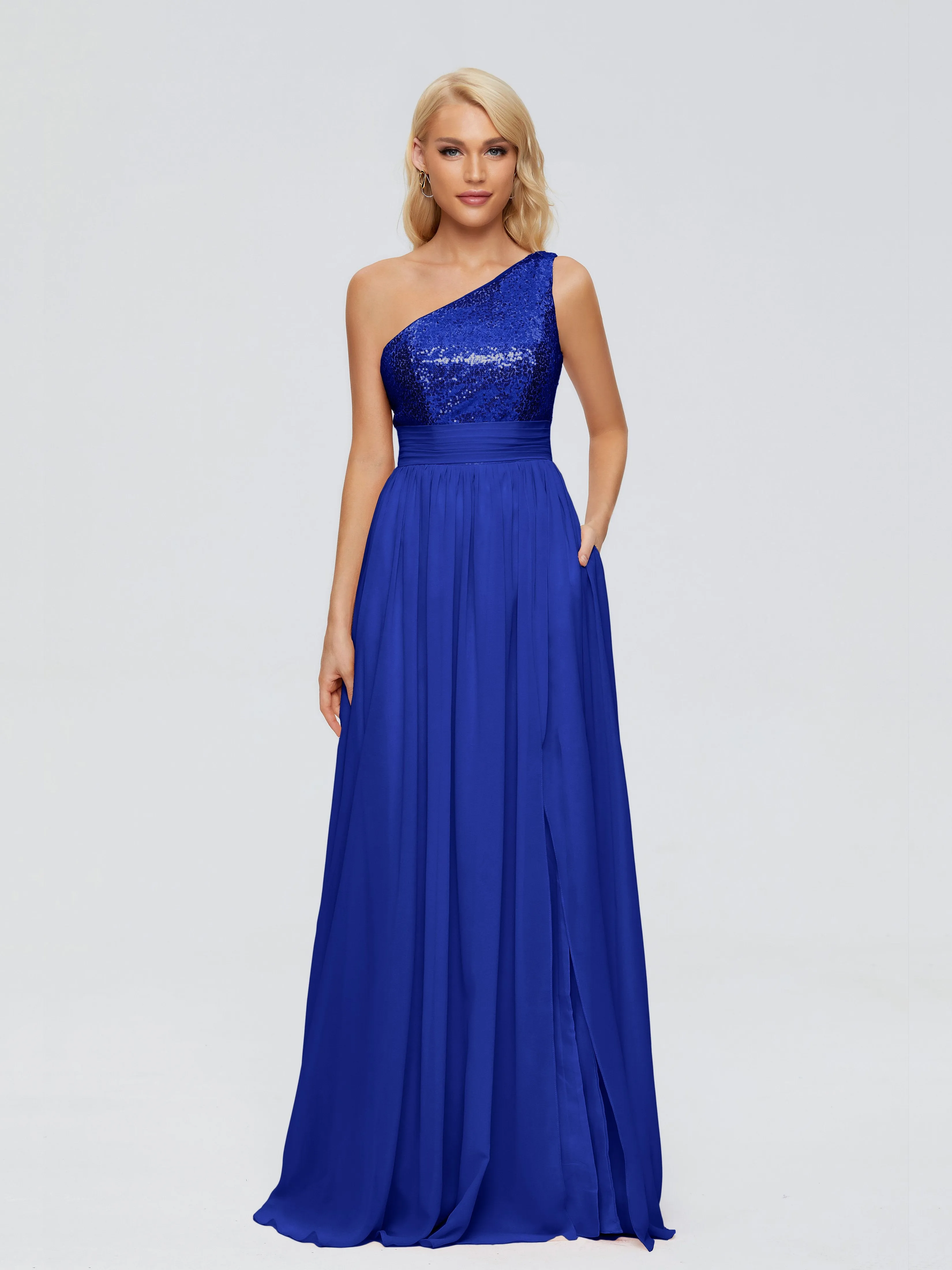 Margaret One-Shoulder Sequins Bridesmaid Dresses