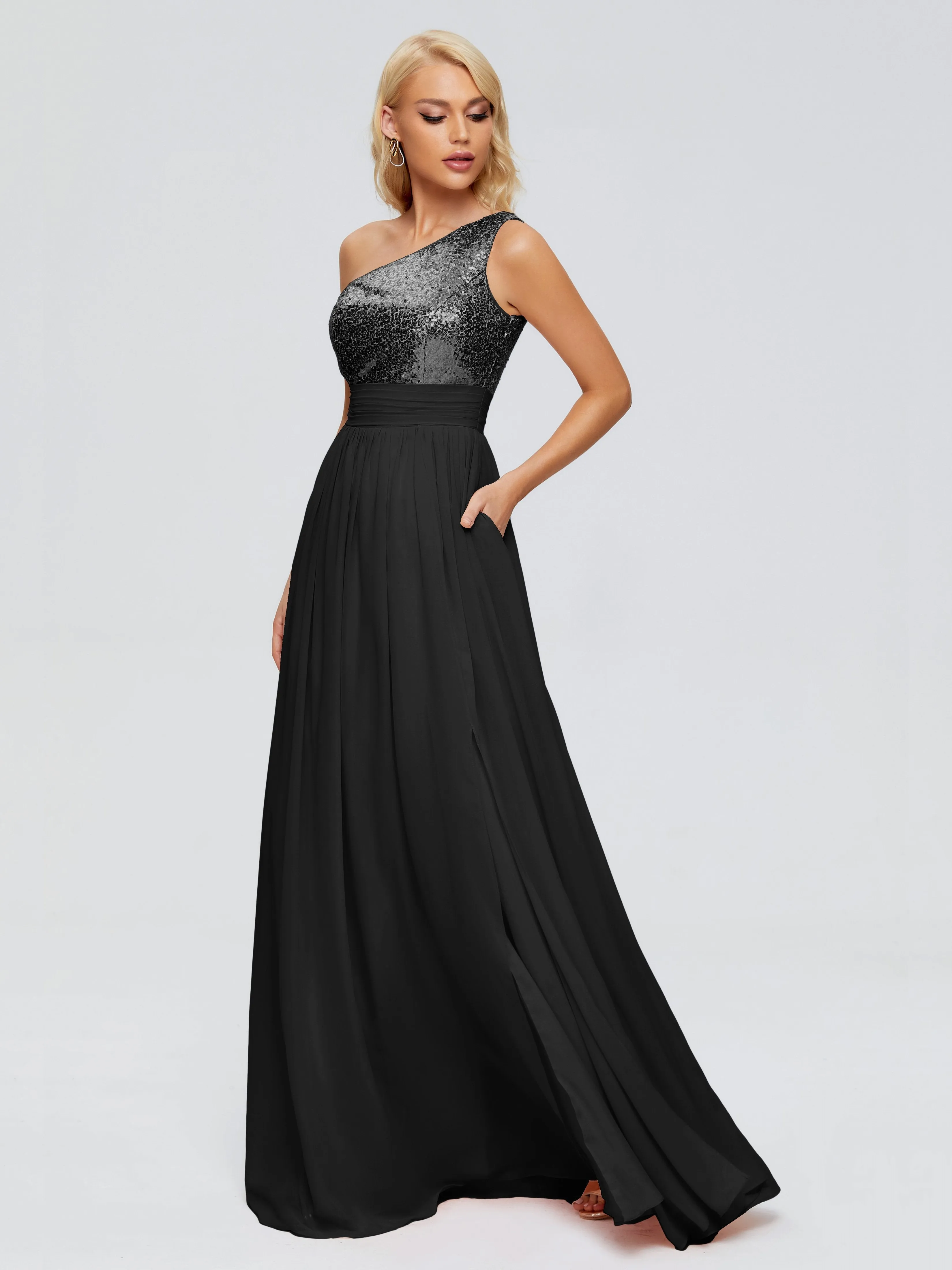 Margaret One-Shoulder Sequins Bridesmaid Dresses