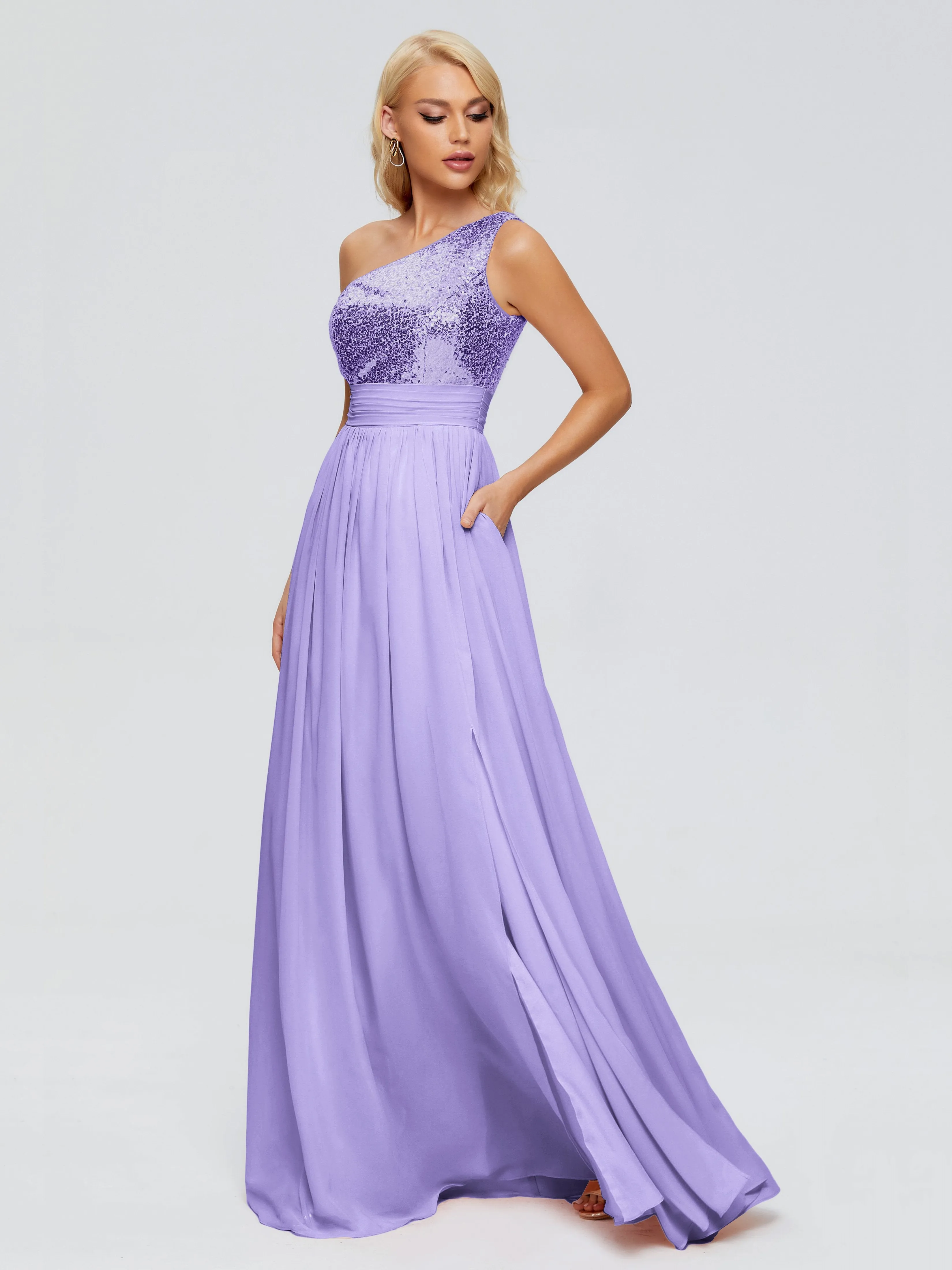 Margaret One-Shoulder Sequins Bridesmaid Dresses